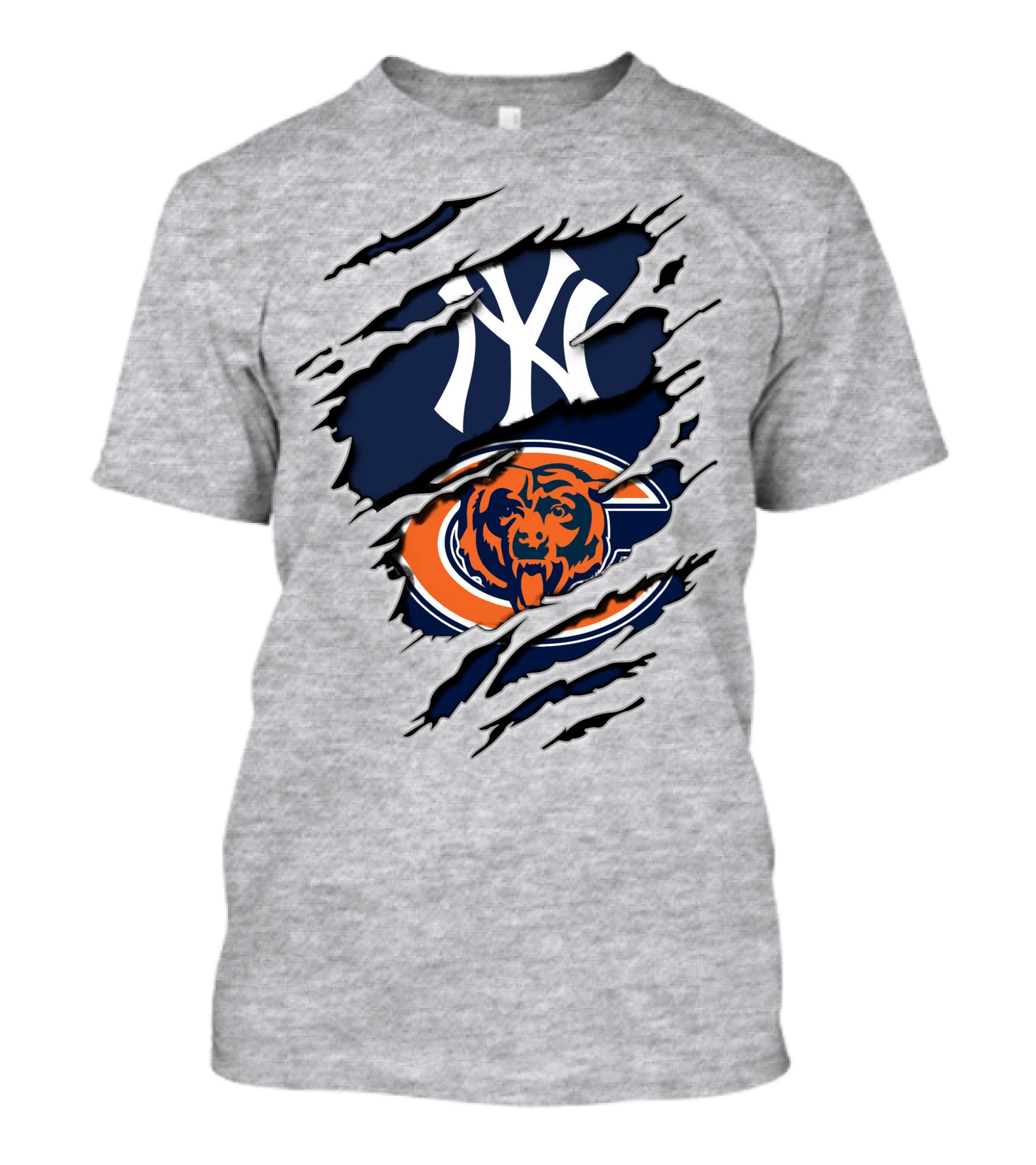 Yankees Logo And Chicago Bears Emblem Combination T-Shirt