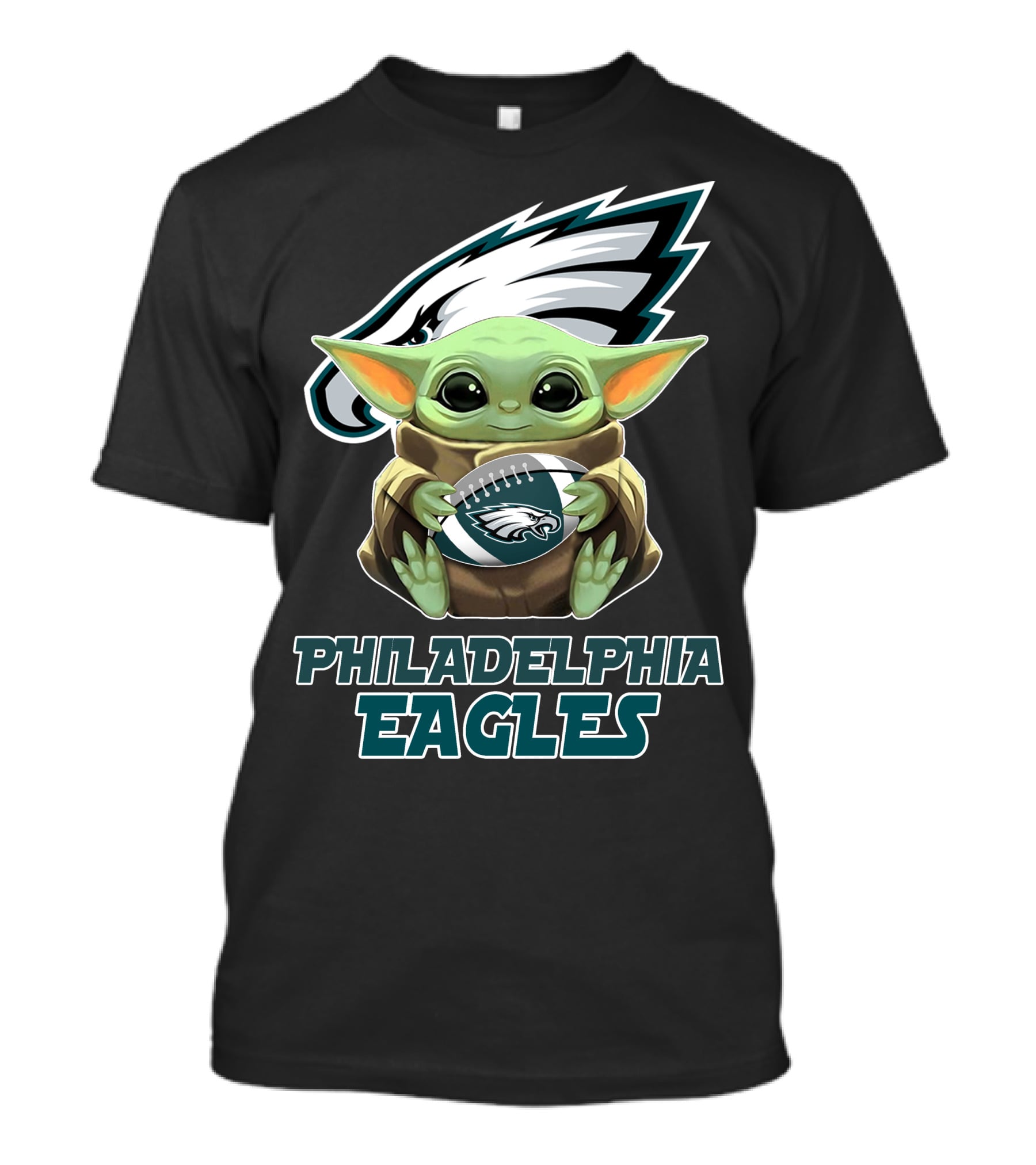 Philadelphia Eagles Baby Yoda Football T-Shirt