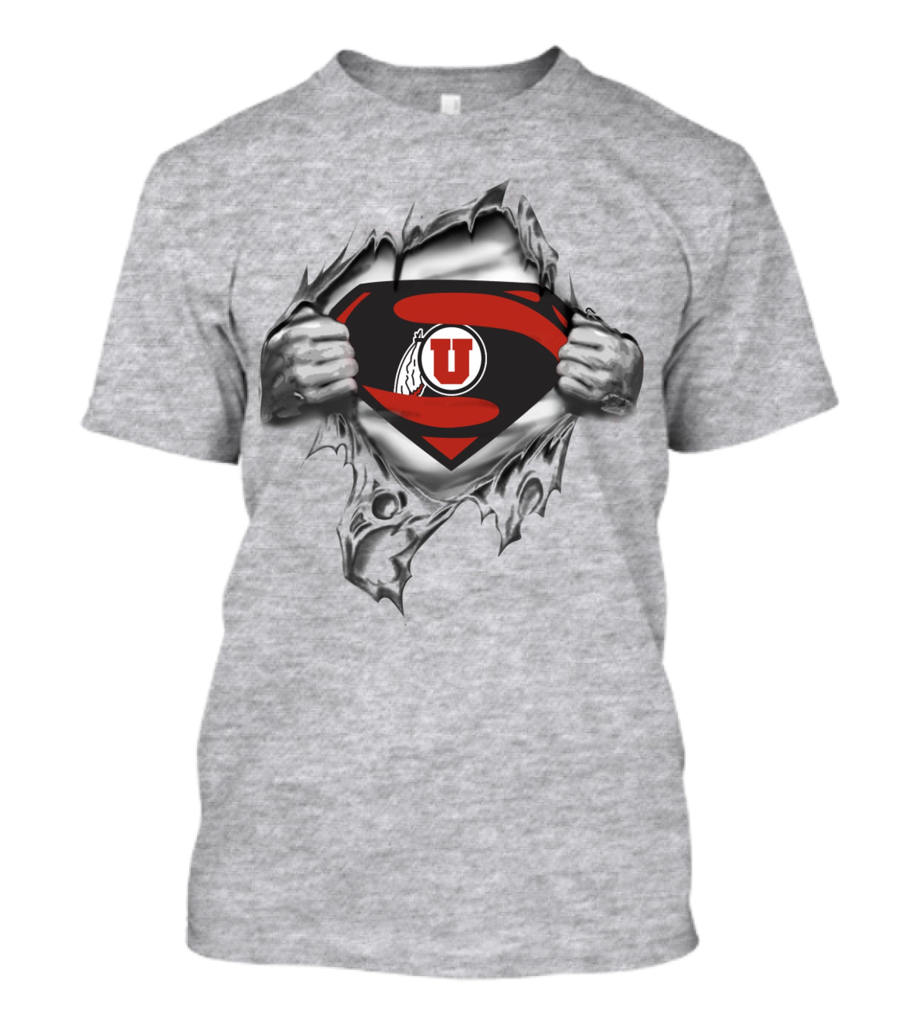 Superman S Logo With Utah Utes Tearing Effect T-Shirt
