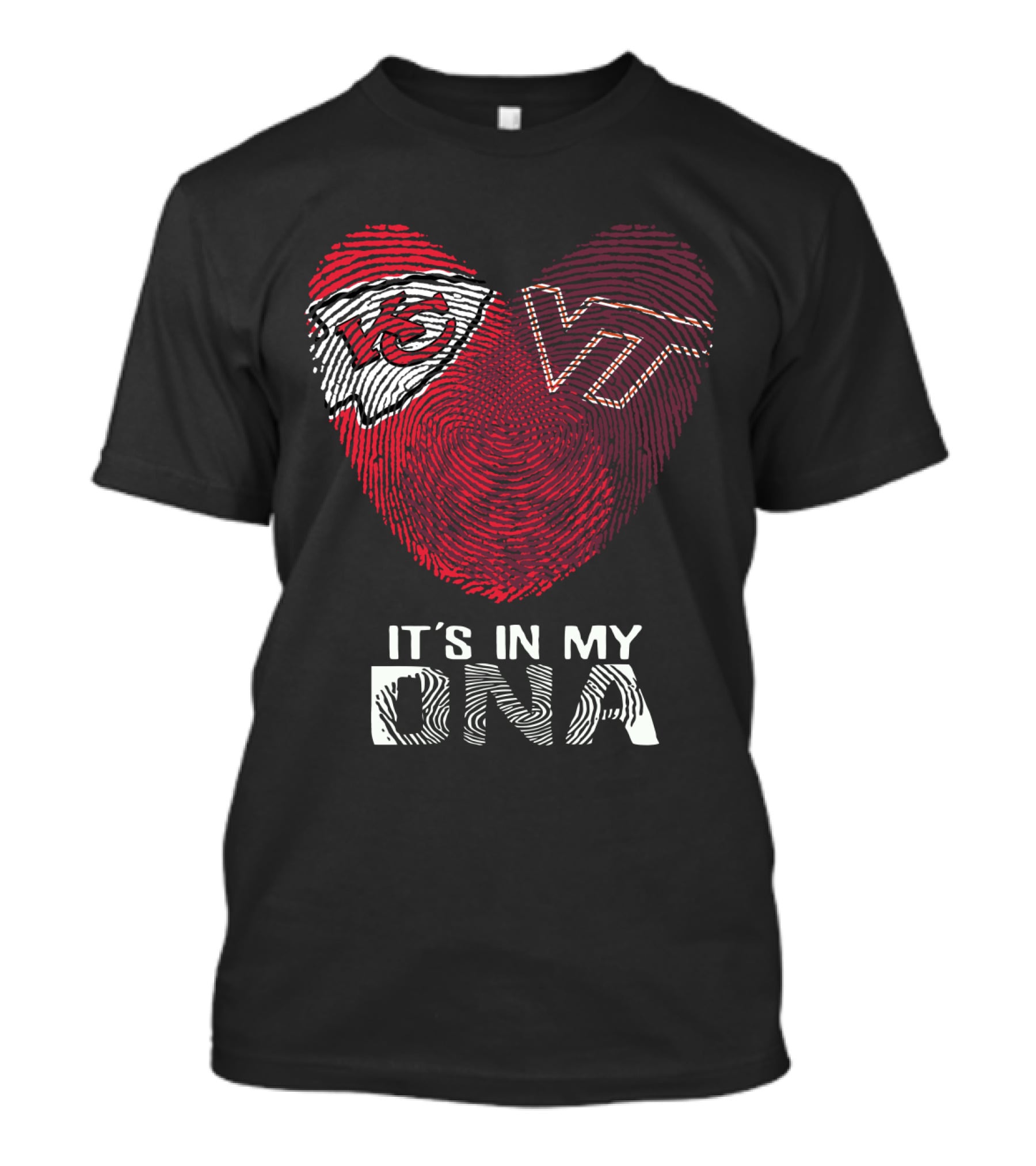 Chiefs Vt Fingerprint Heart It's In My Dna T-Shirt