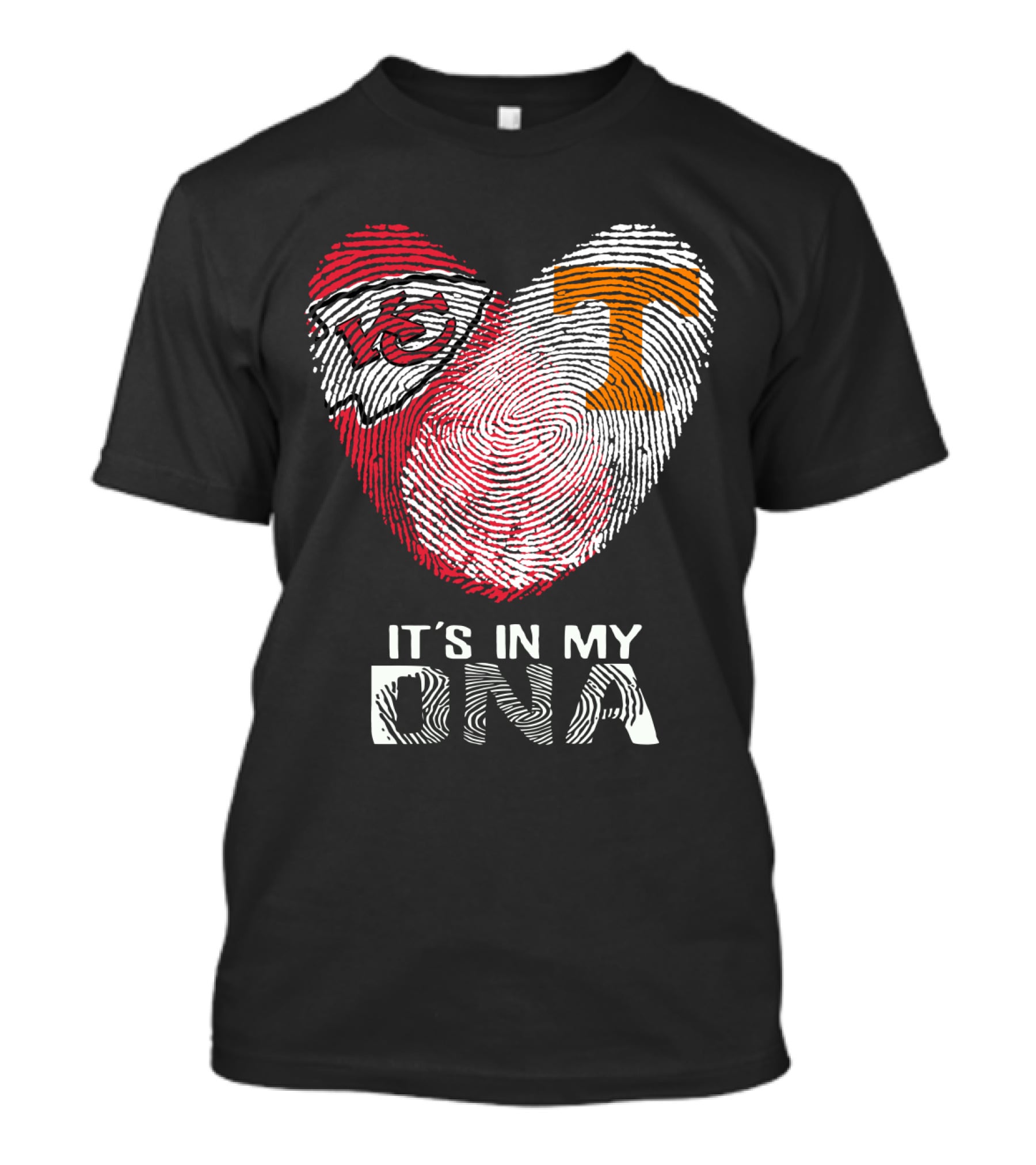 Chiefs Tennessee It's In My DNA Heart Fingerprint T-Shirt