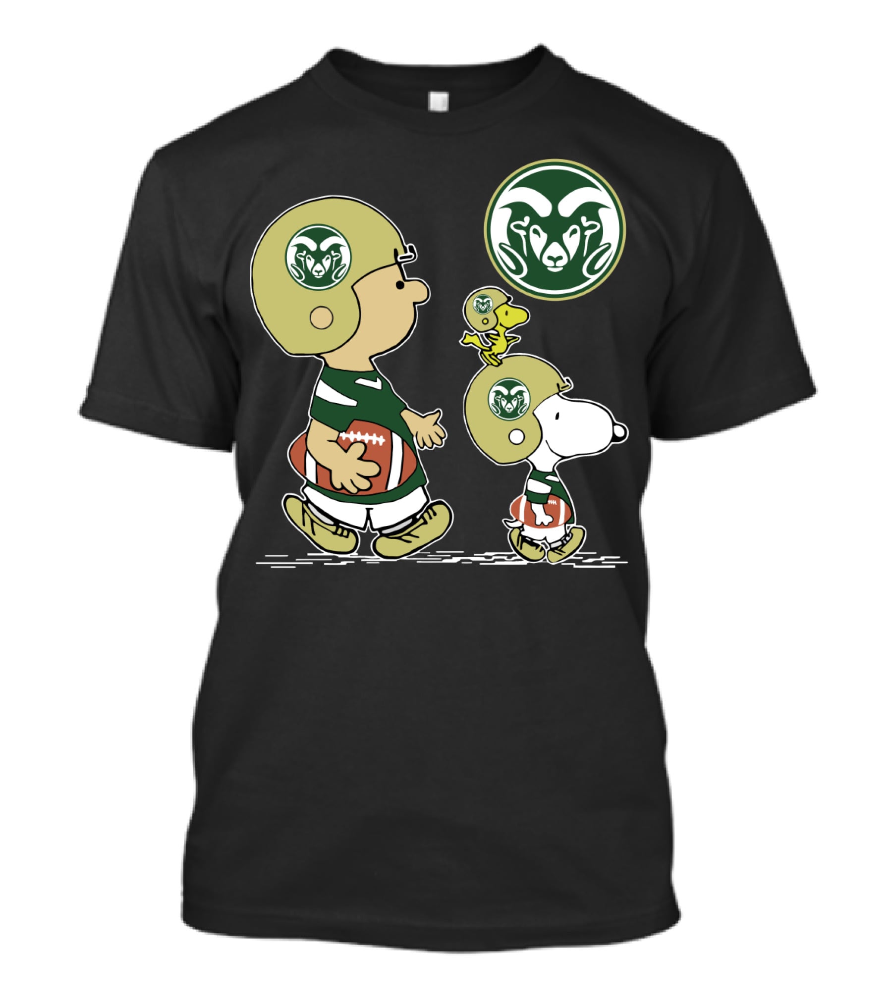 Colorado State Rams Snoopy And Woodstock Football Helmets T-Shirt