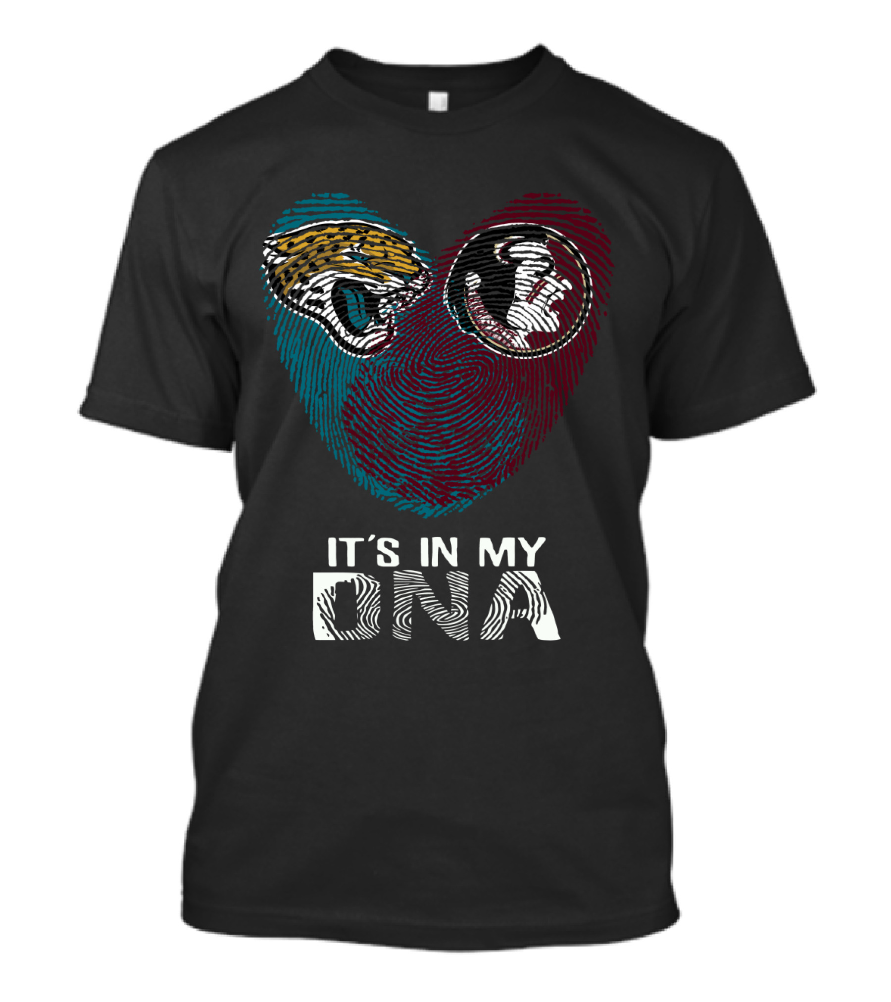 Jaguars Seminoles It's In My DNA Fingerprint Heart T-Shirt