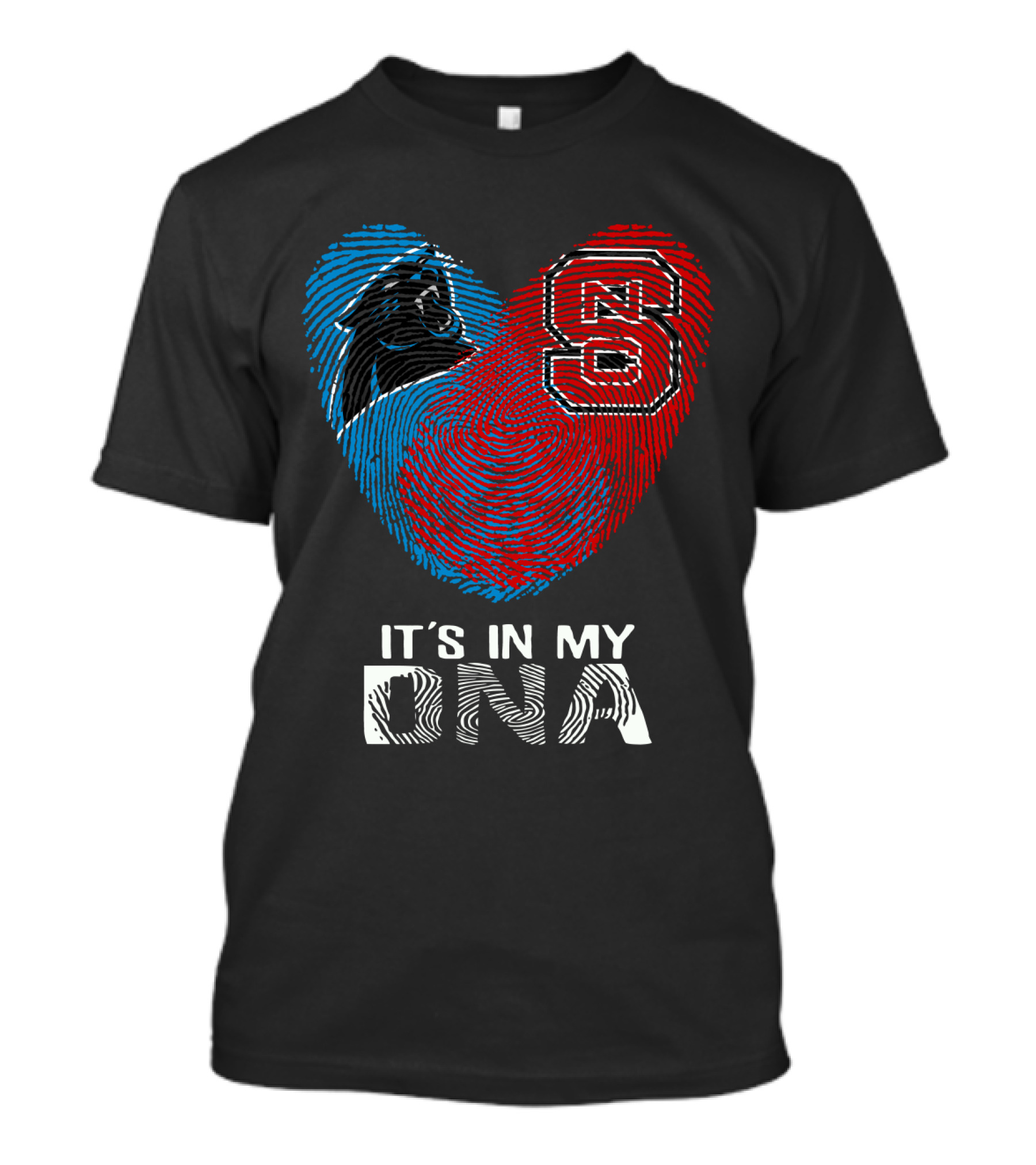 Panthers NC State It's In My DNA Fingerprint Heart T-Shirt
