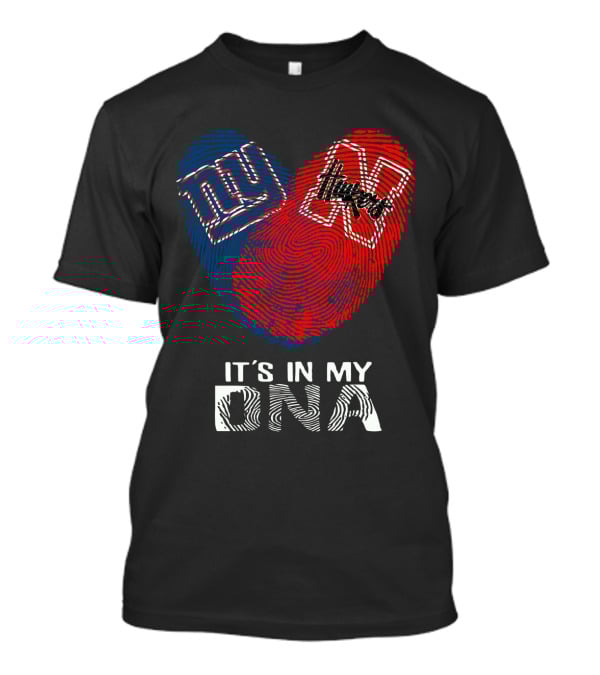 Giants Huskers It's In My DNA Fingerprint Heart T-Shirt
