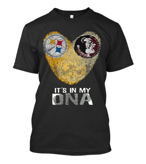 Steelers Seminoles It's In My DNA Fingerprint Heart T-Shirt