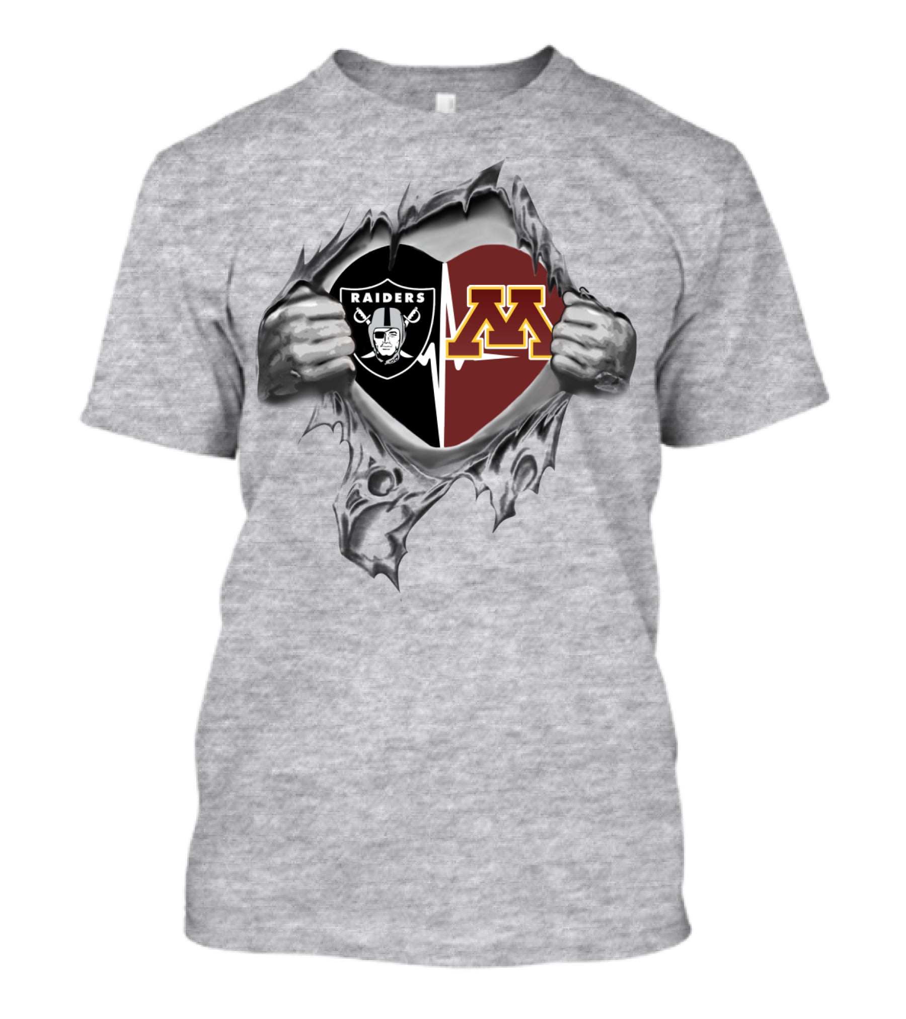 Raiders Minnesota M Heart Split T-Shirt