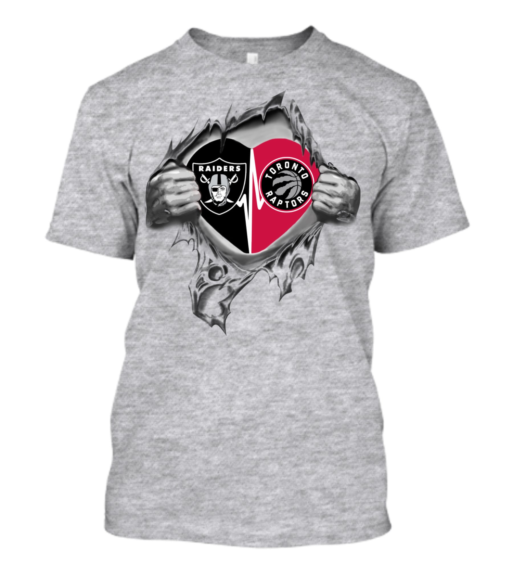 Raiders Toronto Raptors Heart Raider Raptor It's In My Heart T-Shirt