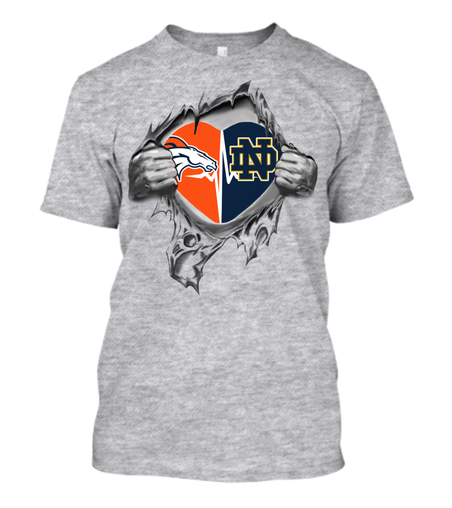 Broncos Notre Dame Heart T-Shirt