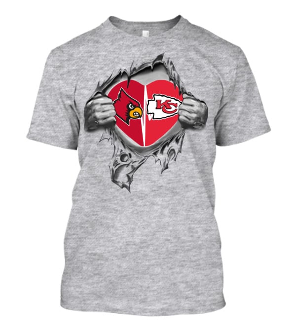 Chiefs Cardinals Heart Torn Reveal T-Shirt
