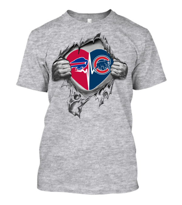 Buffalo Bills Chicago Cubs Heart T-Shirt
