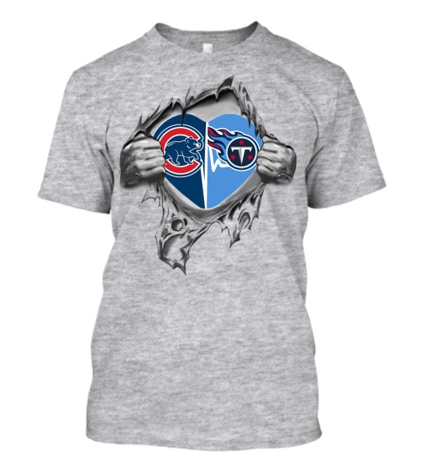 Cubs Bears Titans Heart Emblem Burst T-Shirt