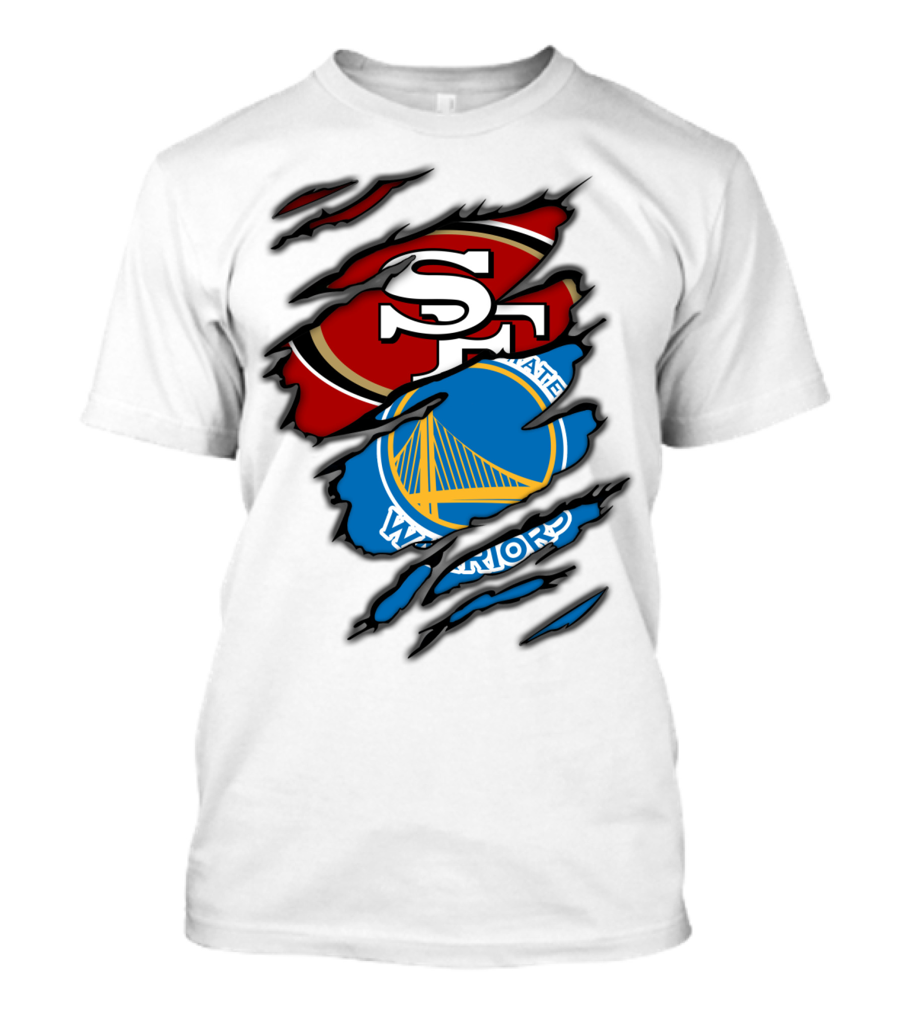 SF 49ers Golden State Warriors Torn T-Shirt