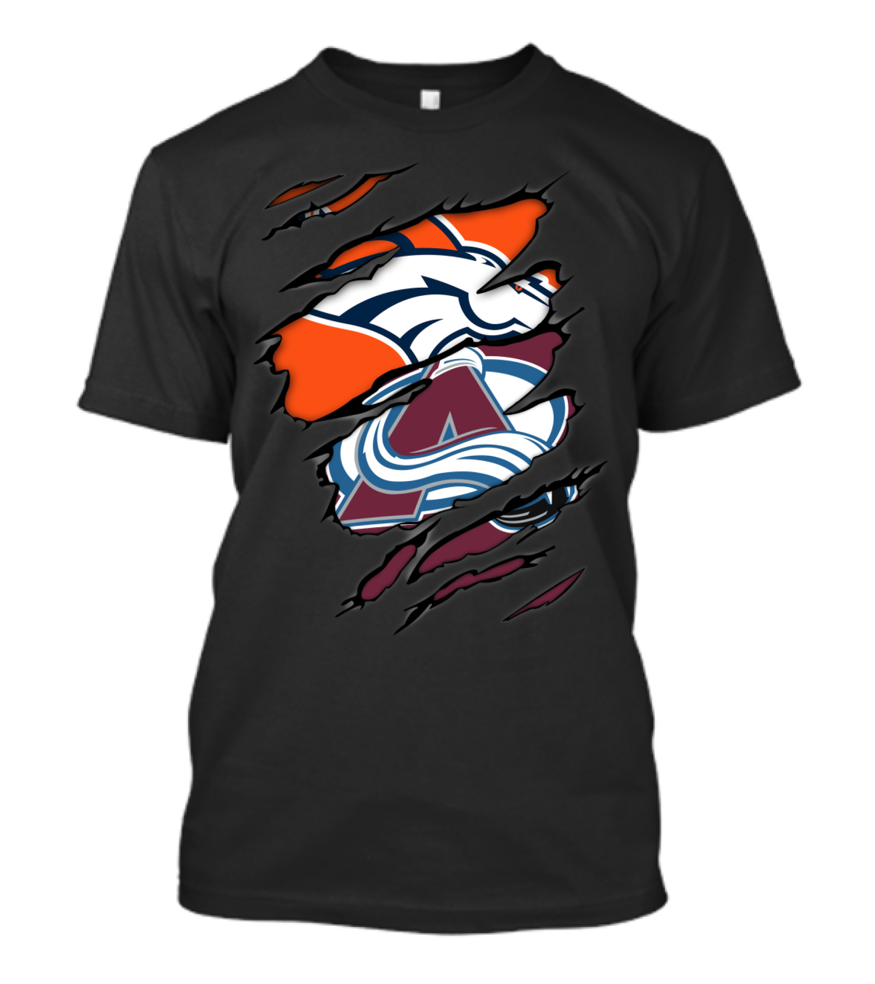 Broncos Avalanche Denver Sports Crossover T-Shirt