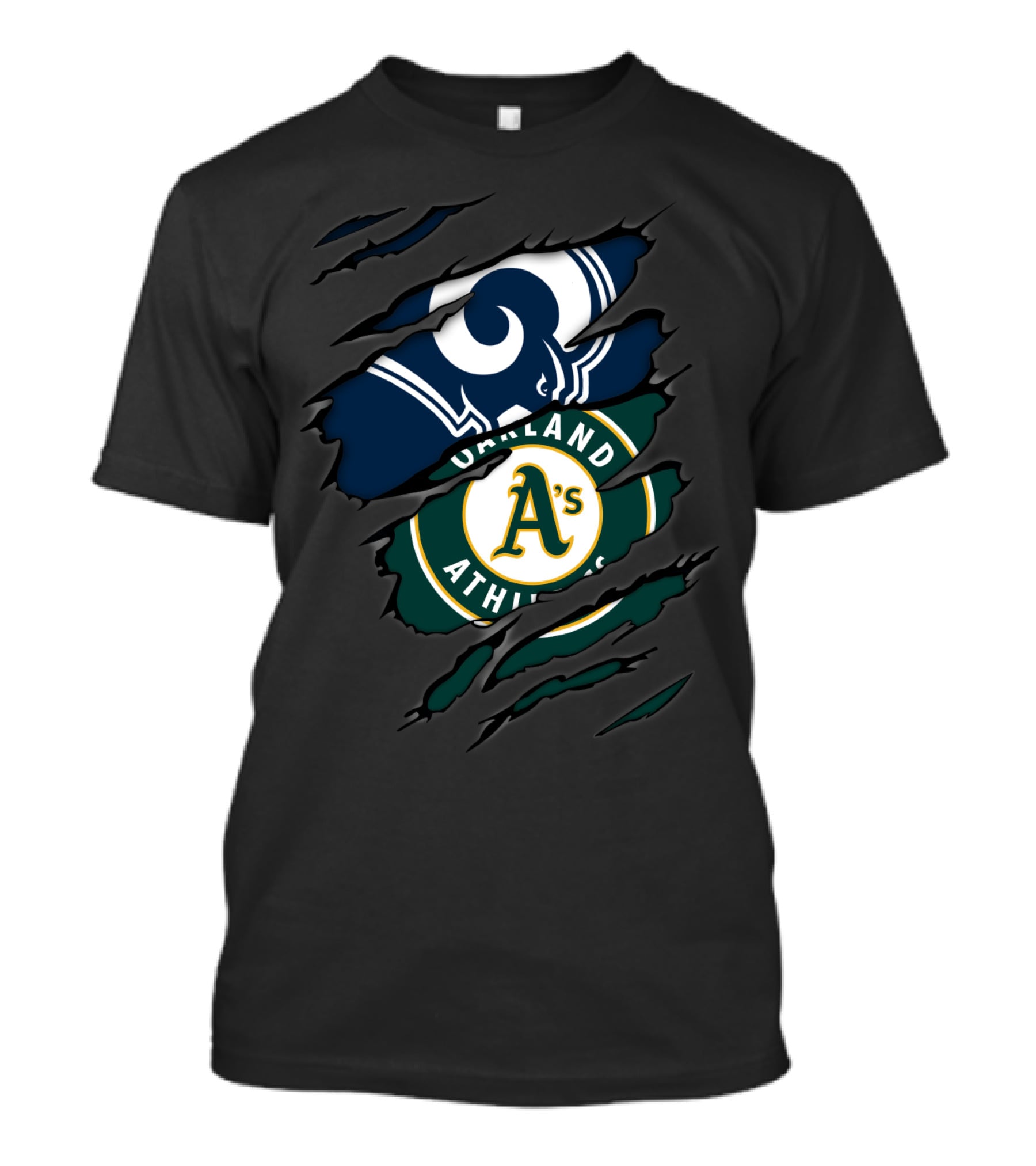 Rams Oakland Athletics A's Logo Fusion T-Shirt
