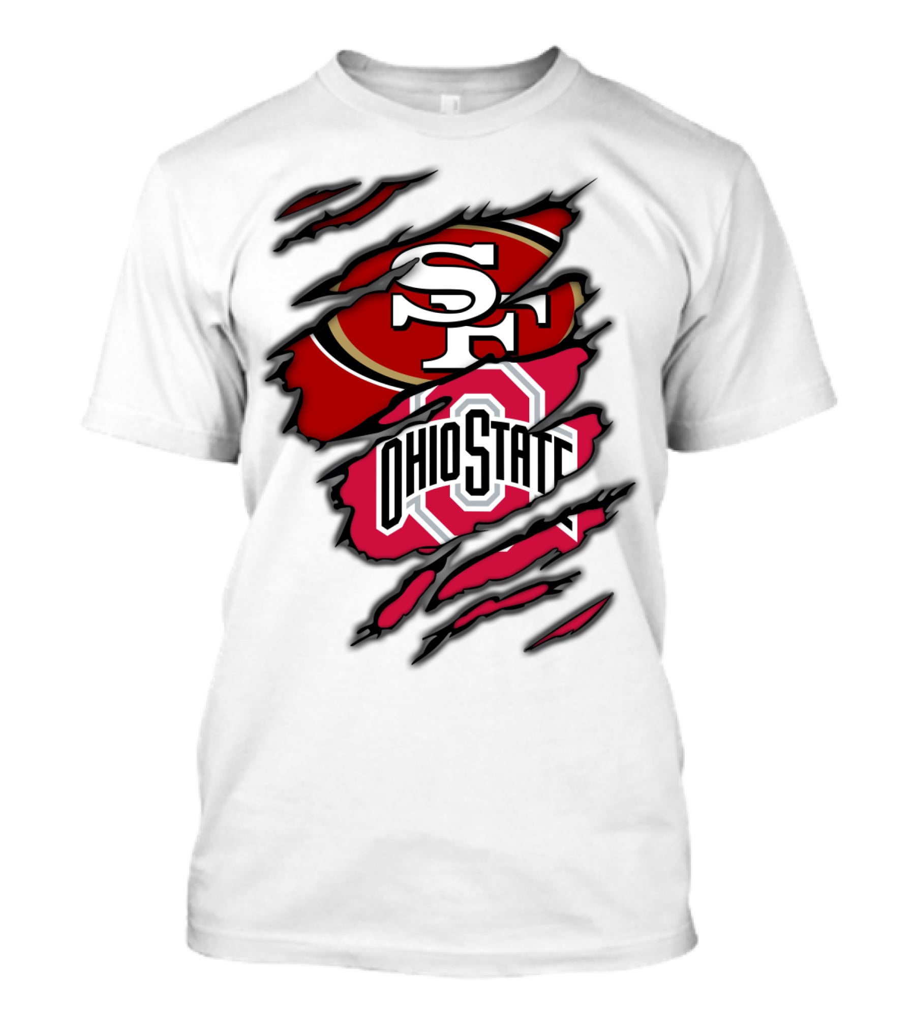 49ers SF Ohio State Buckeyes Logo Mashup T-Shirt