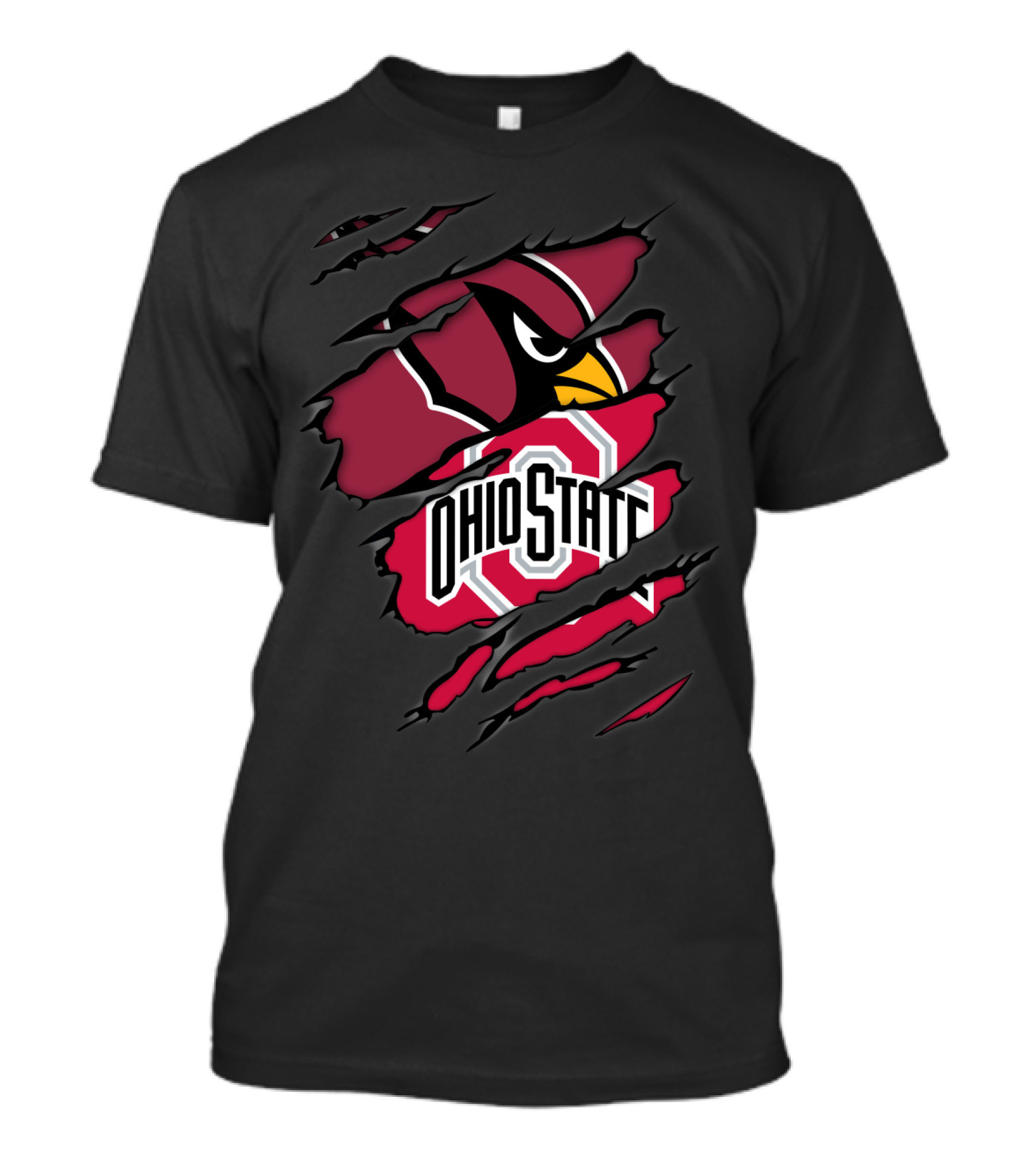 Cardinals Ohio State Buckeyes Torn T-Shirt