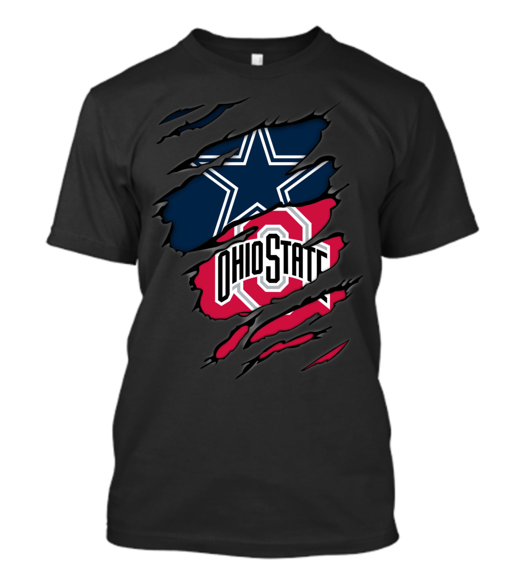 Dallas Cowboys Ohio State Buckeyes Fan Logo Mashup T-Shirt