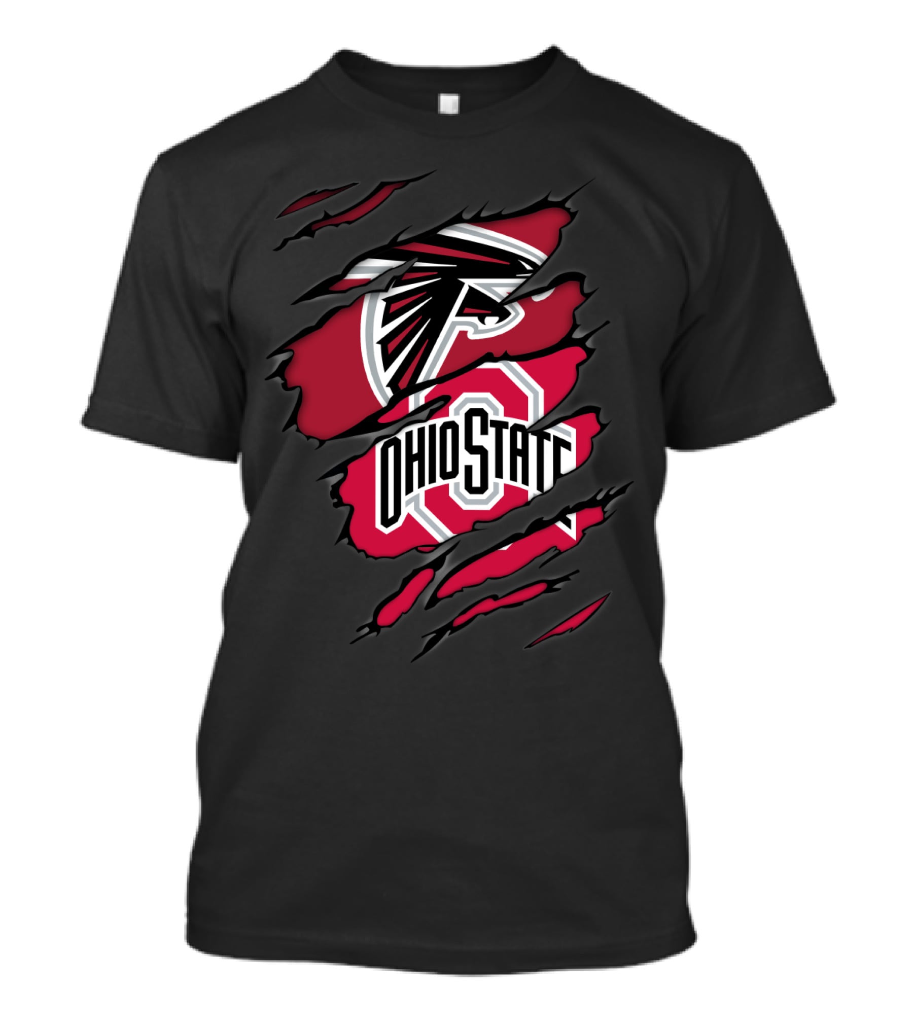 Falcons Ohio State Logo Ripped T-Shirt