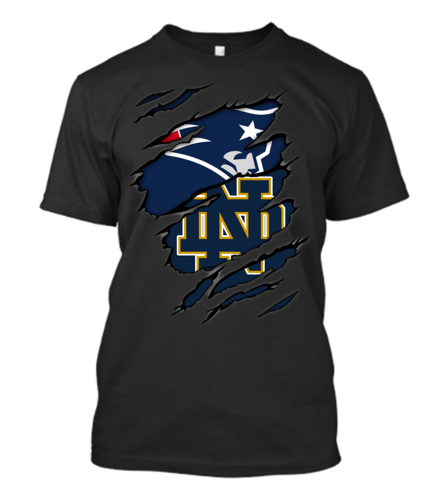 New England Patriots Notre Dame ND Logo Fusion T-Shirt