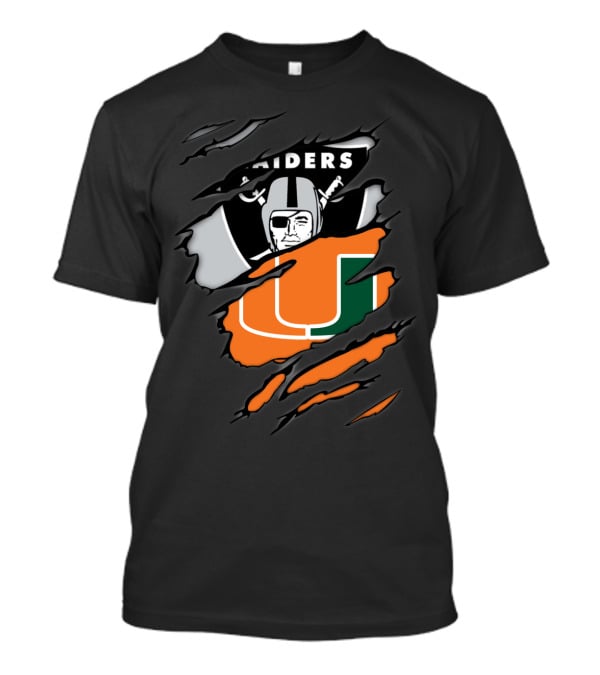 Raiders Miami Hurricanes Crossover T-Shirt