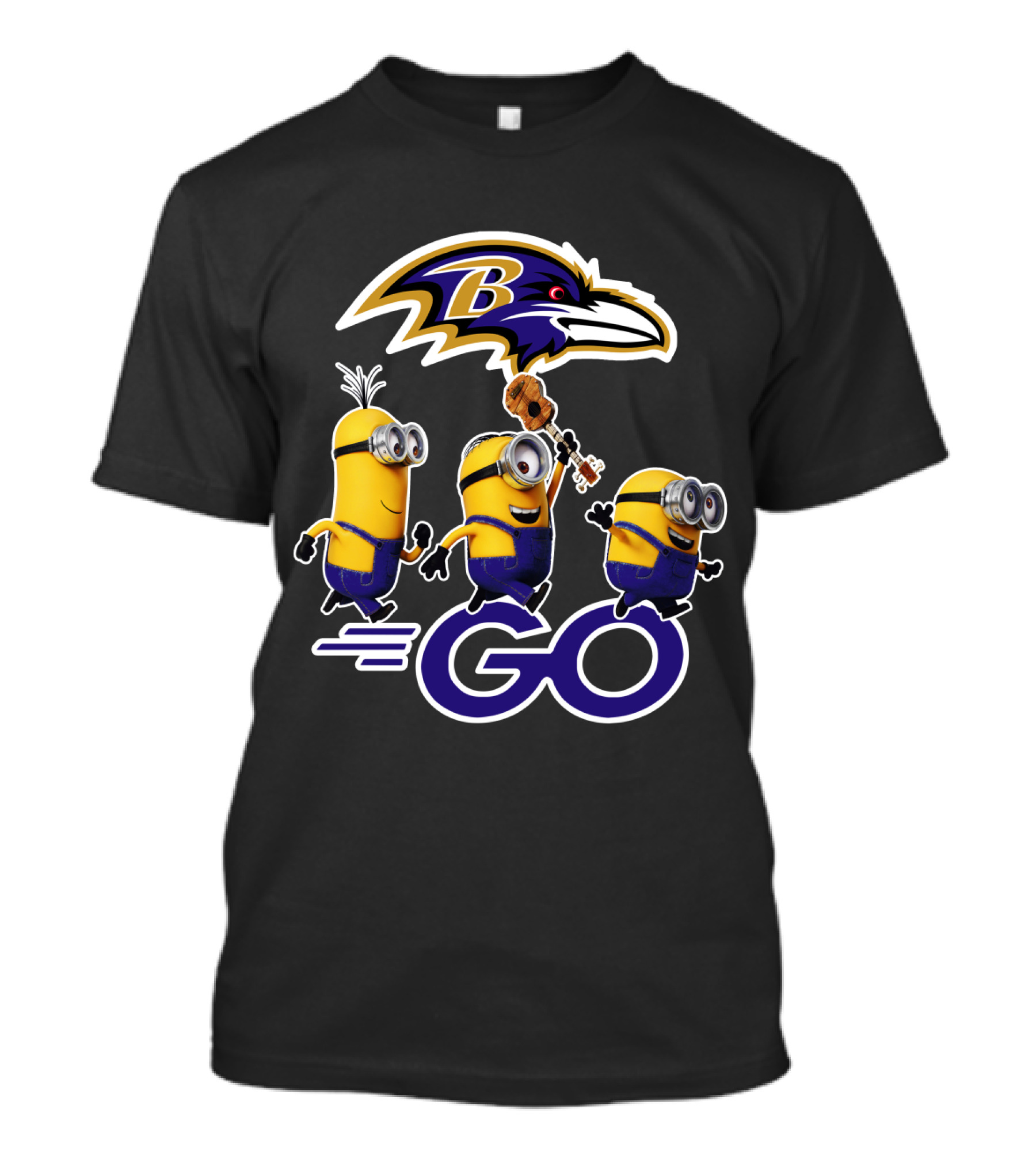 Baltimore Ravens Go Minions Football Mascot Fan T-Shirt