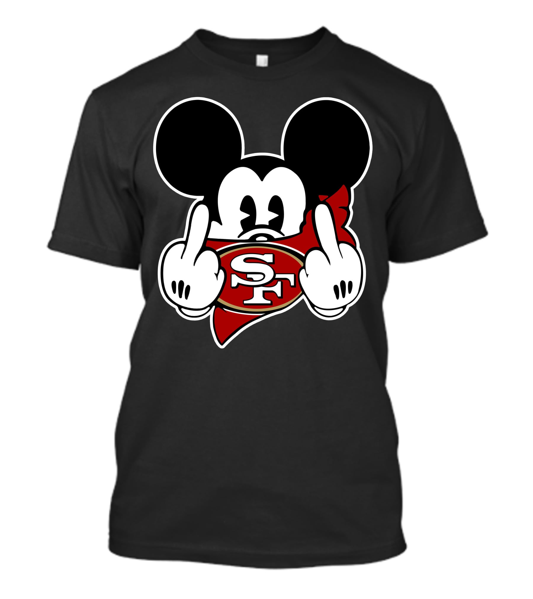 49ers Mickey Sf Logo Middle Finger T-Shirt