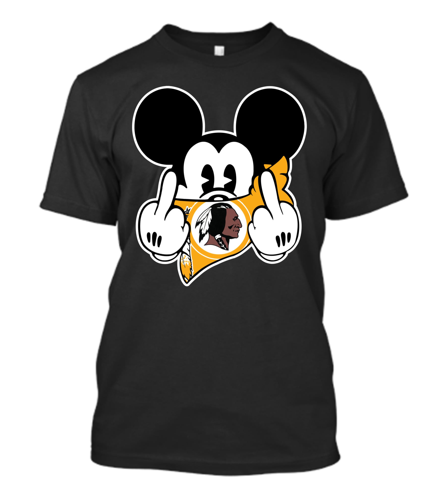 Redskins Mickey Mouse Middle Finger Gesture T-Shirt