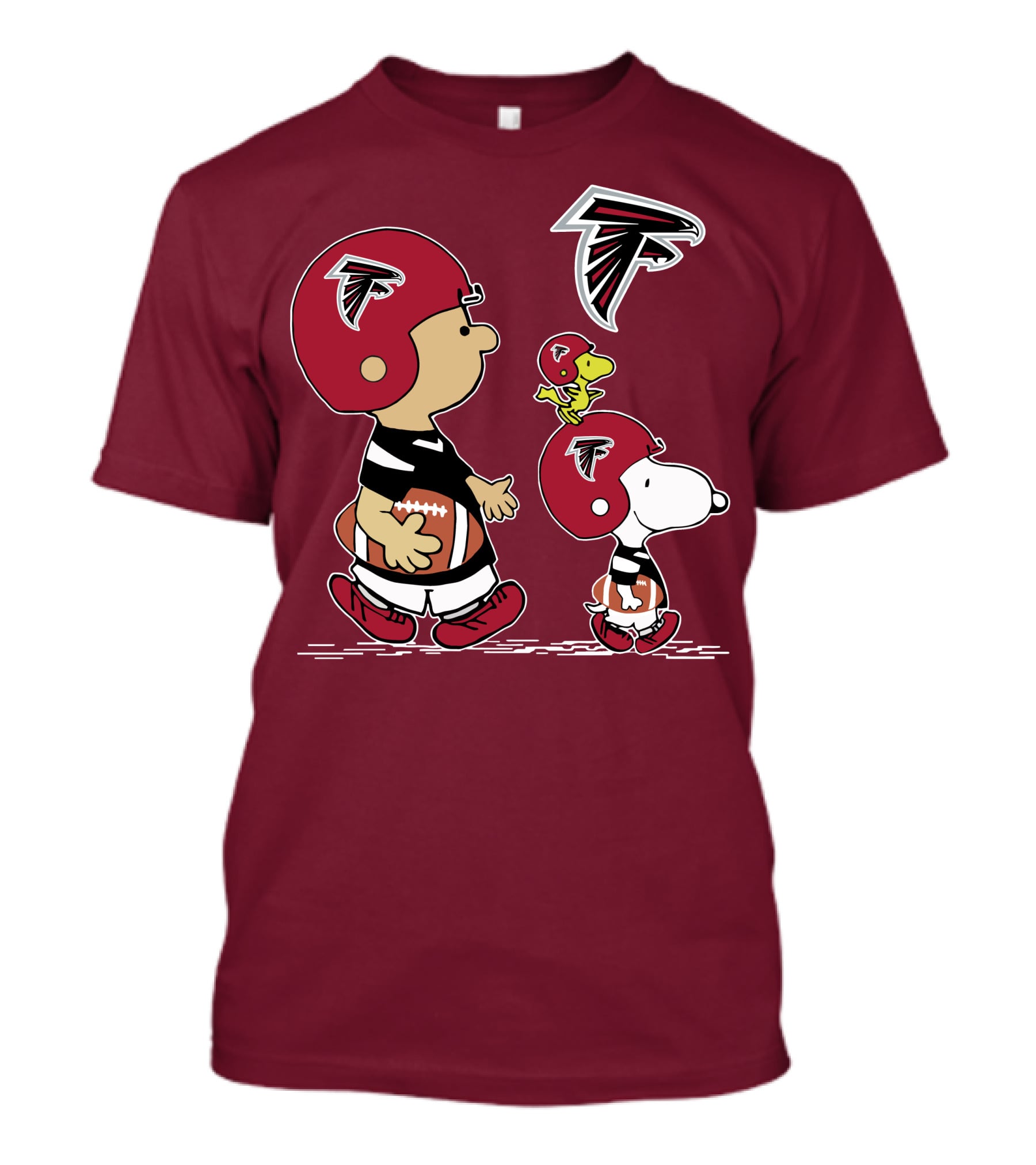 Falcons Snoopy Charlie Brown Woodstock Football Team T-Shirt