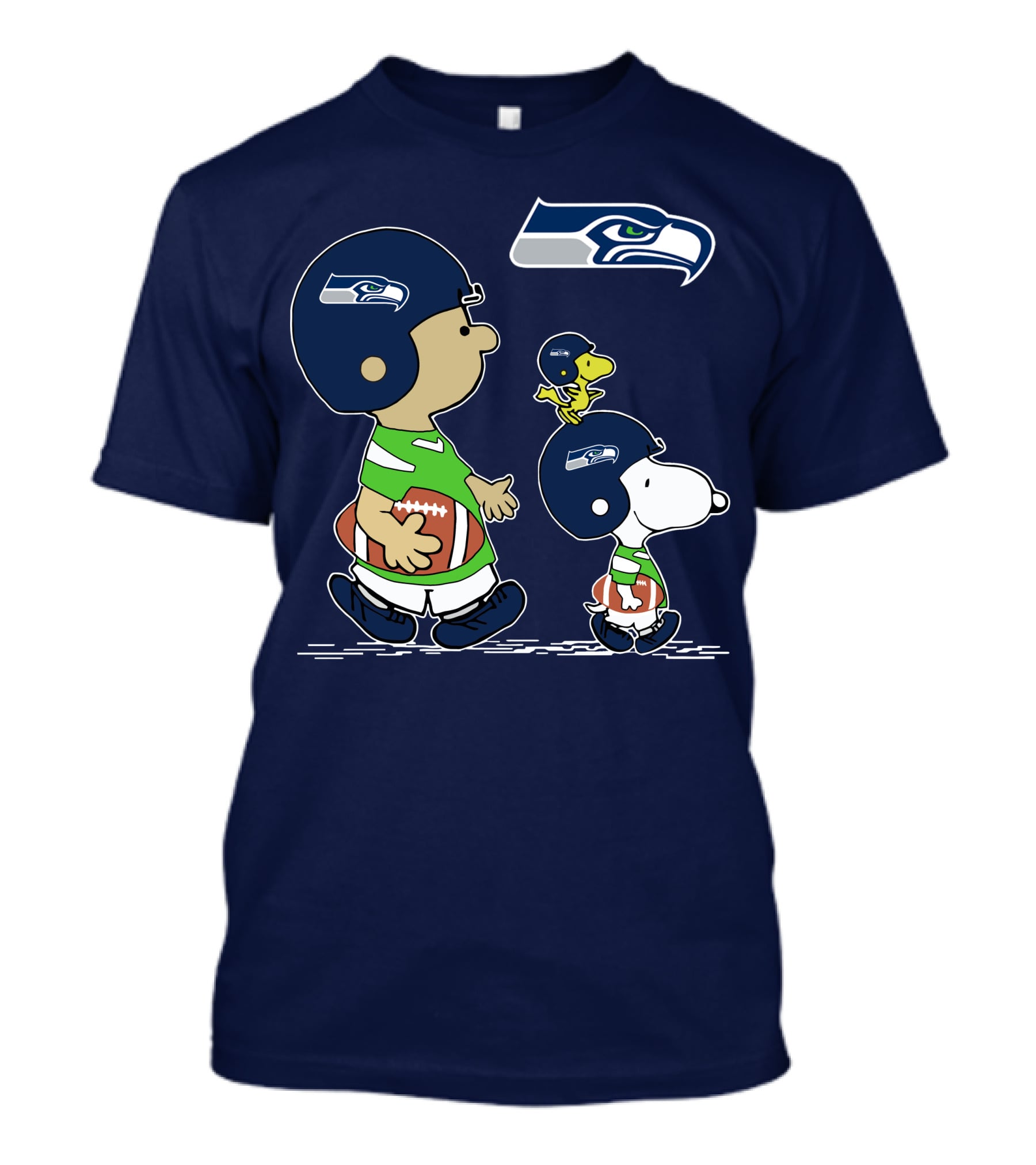 Seahawks Snoopy Football Helmet Friends With Football T-Shirt