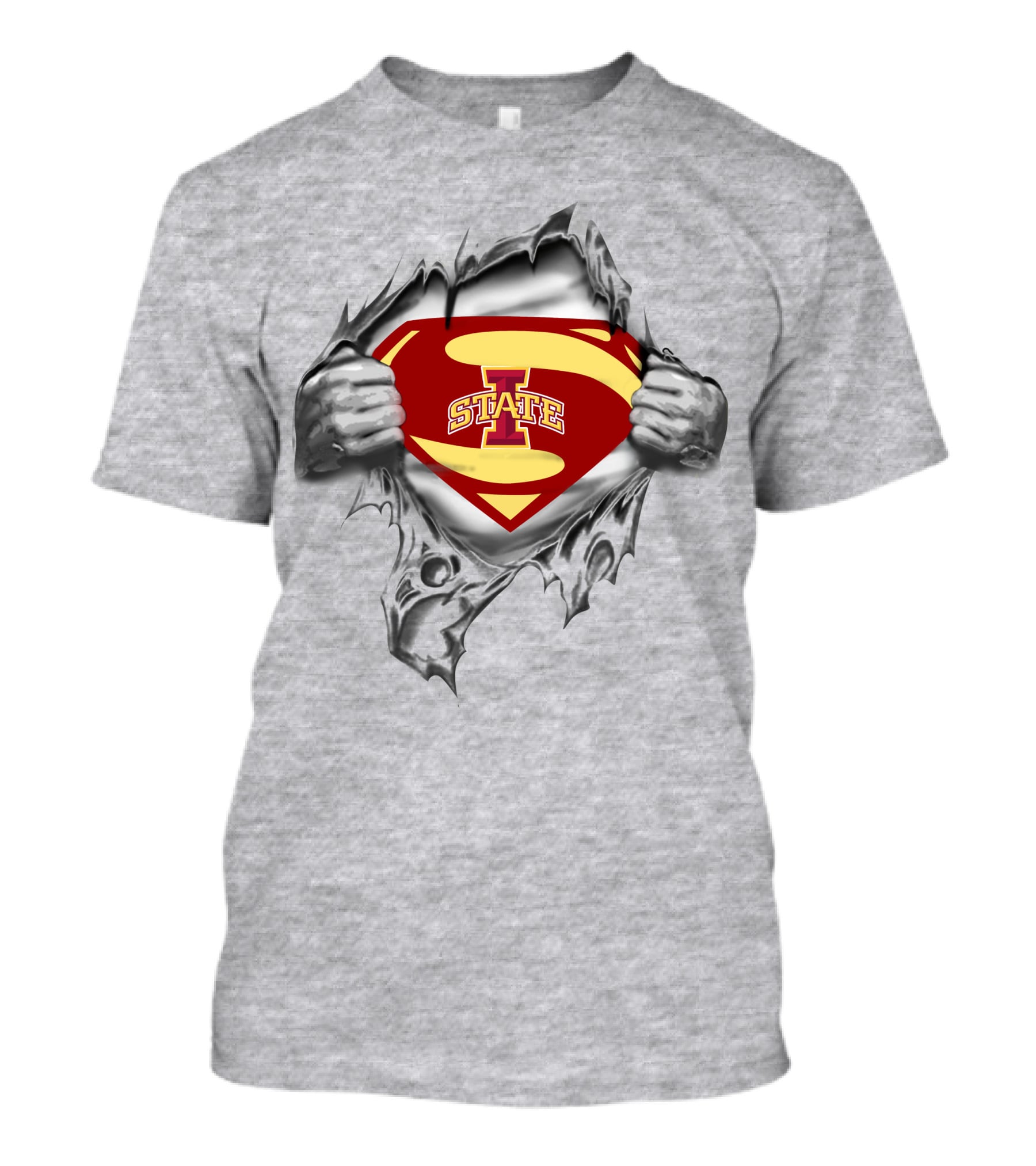 Iowa State Superman Logo Fusion With Torn T-Shirt