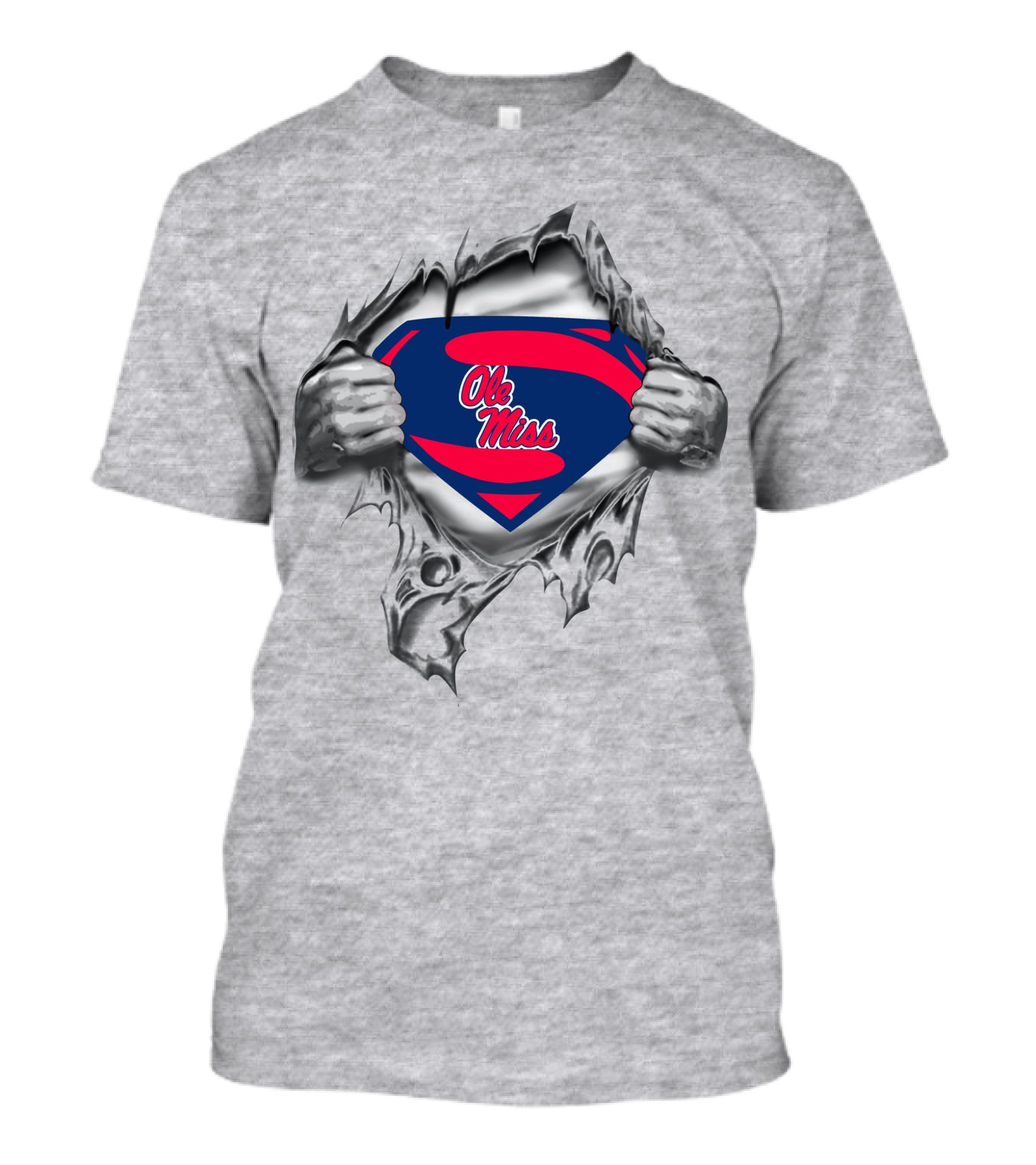 Ole Miss Superman Logo Ripped Chest T-Shirt