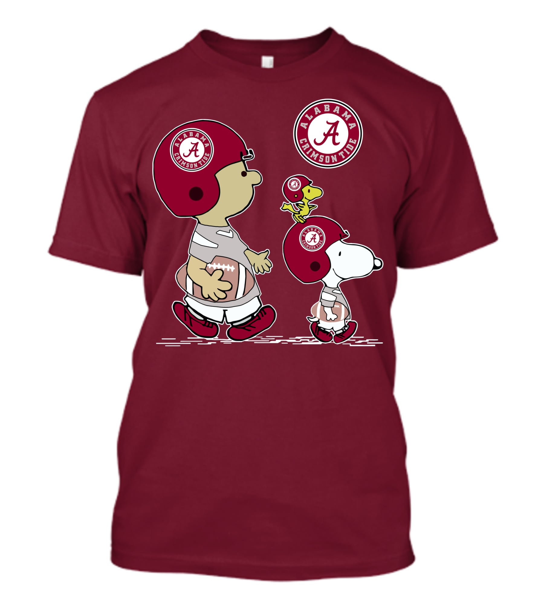 Alabama Crimson Tide Snoopy Peanuts Football Charlie Brown Woodstock T-Shirt