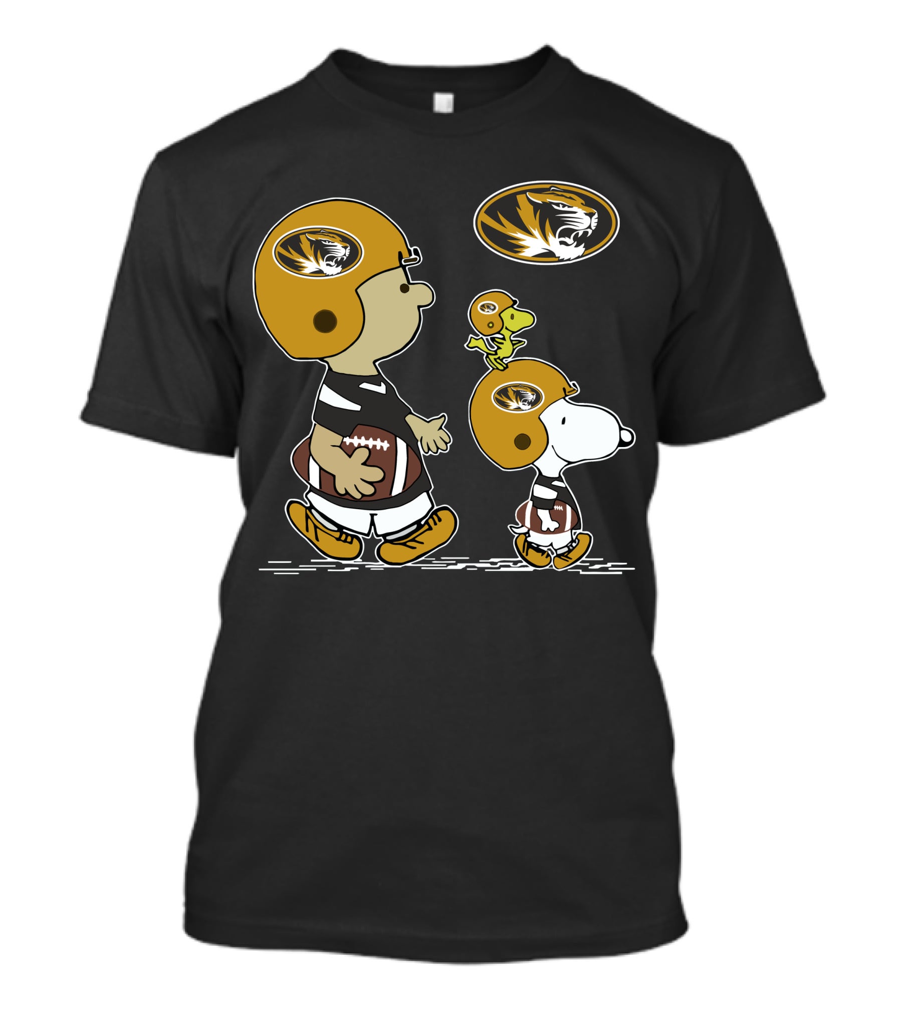 Missouri Tigers Football Snoopy And Woodstock Charlie Brown Helmets T-Shirt