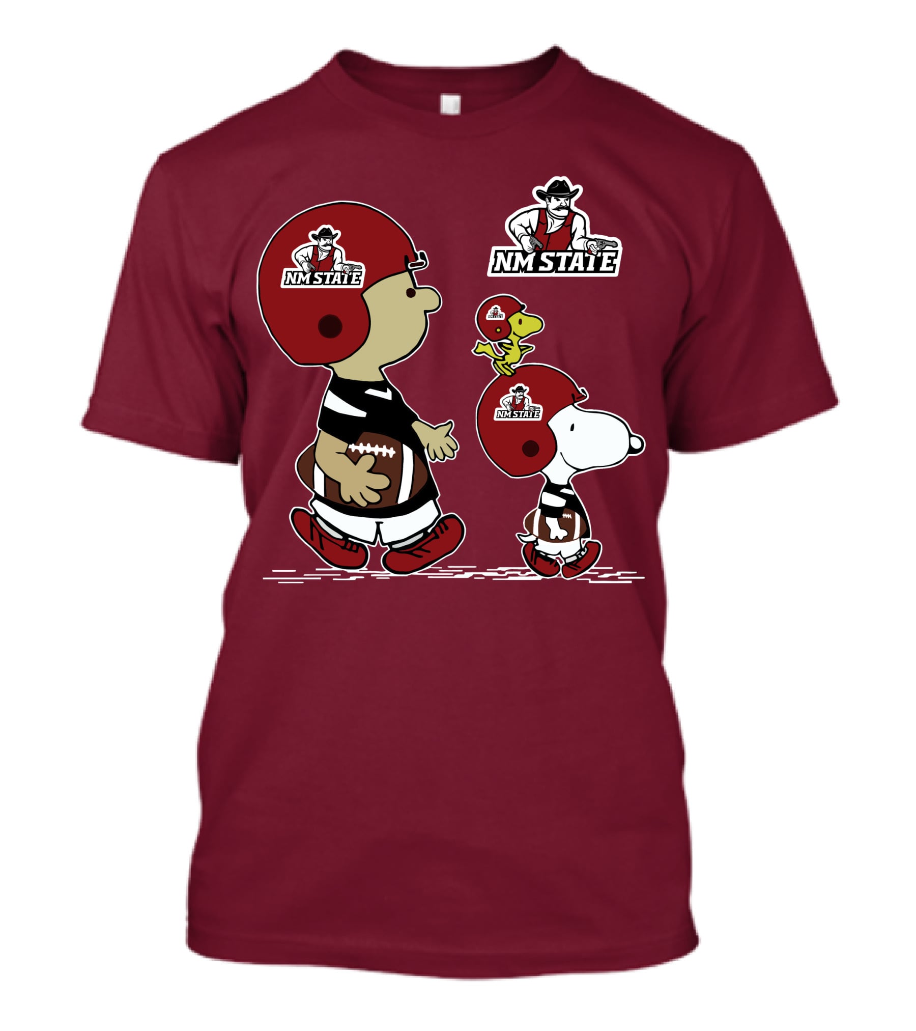 NM State Snoopy Football Helmet Peanuts Characters T-Shirt