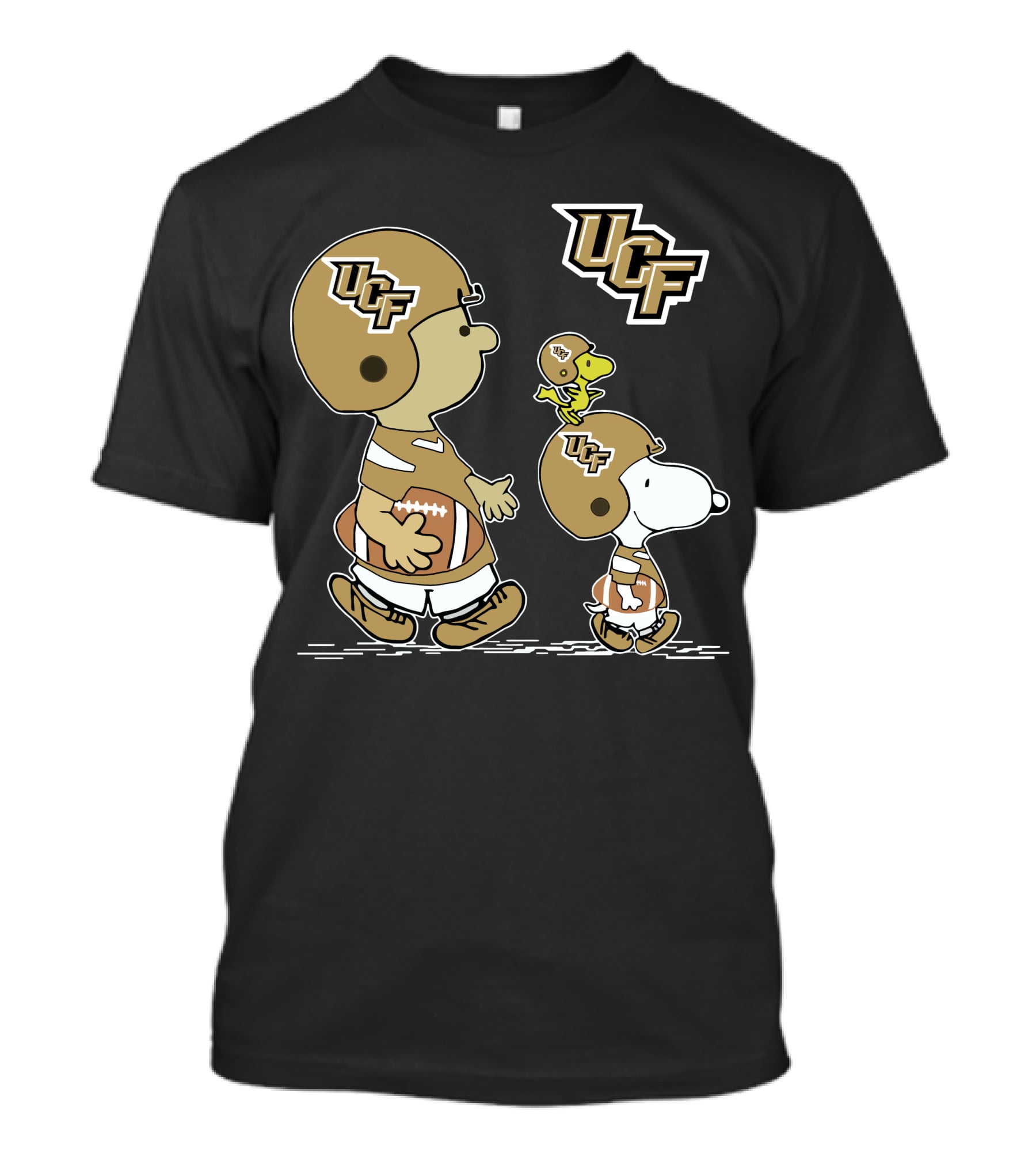 Ucf Peanuts Characters Snoopy Charlie Brown Woodstock Football T-Shirt