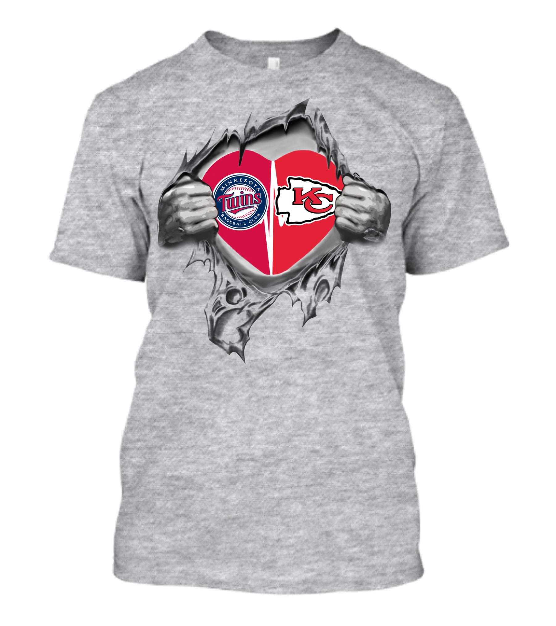 Minnesota Twins Kansas City Chiefs Heart T-Shirt