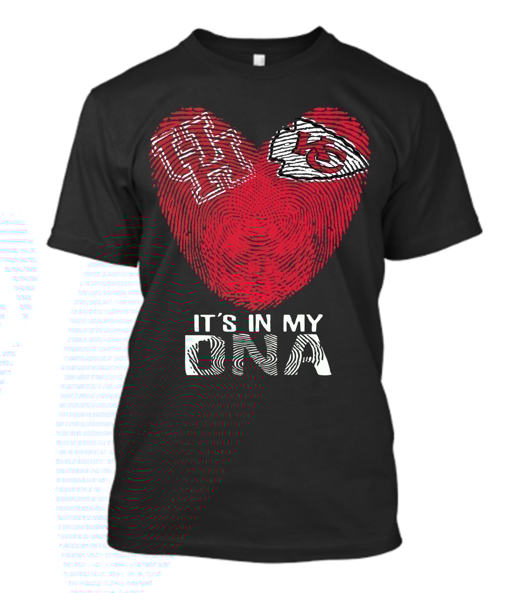 Houston Cougars Kansas City Chiefs Heart Shaped Fingerprint It's In My DNA T-Shirt