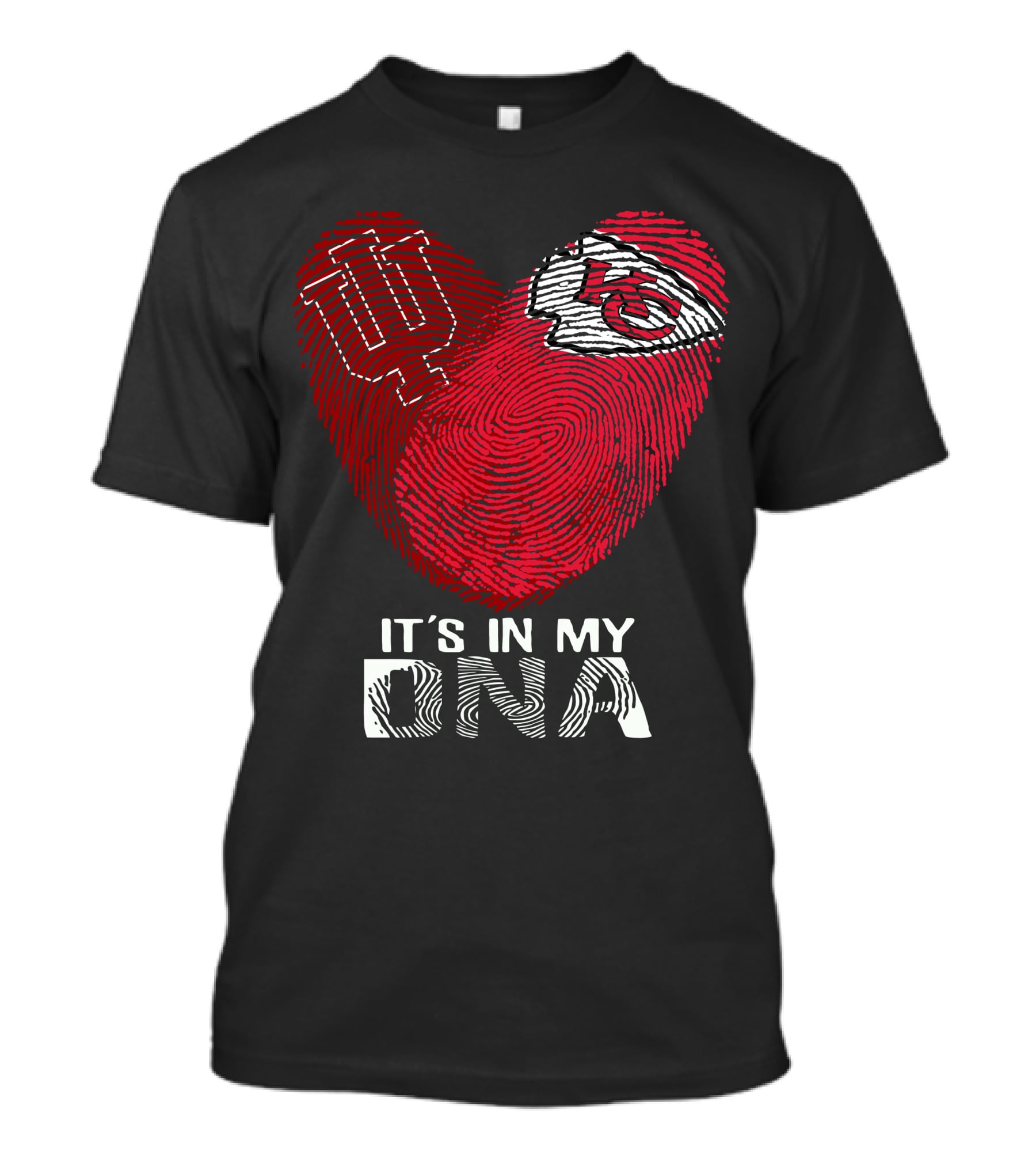 Indiana Hoosiers Chiefs Fingerprint Heart It's In My DNA T-Shirt