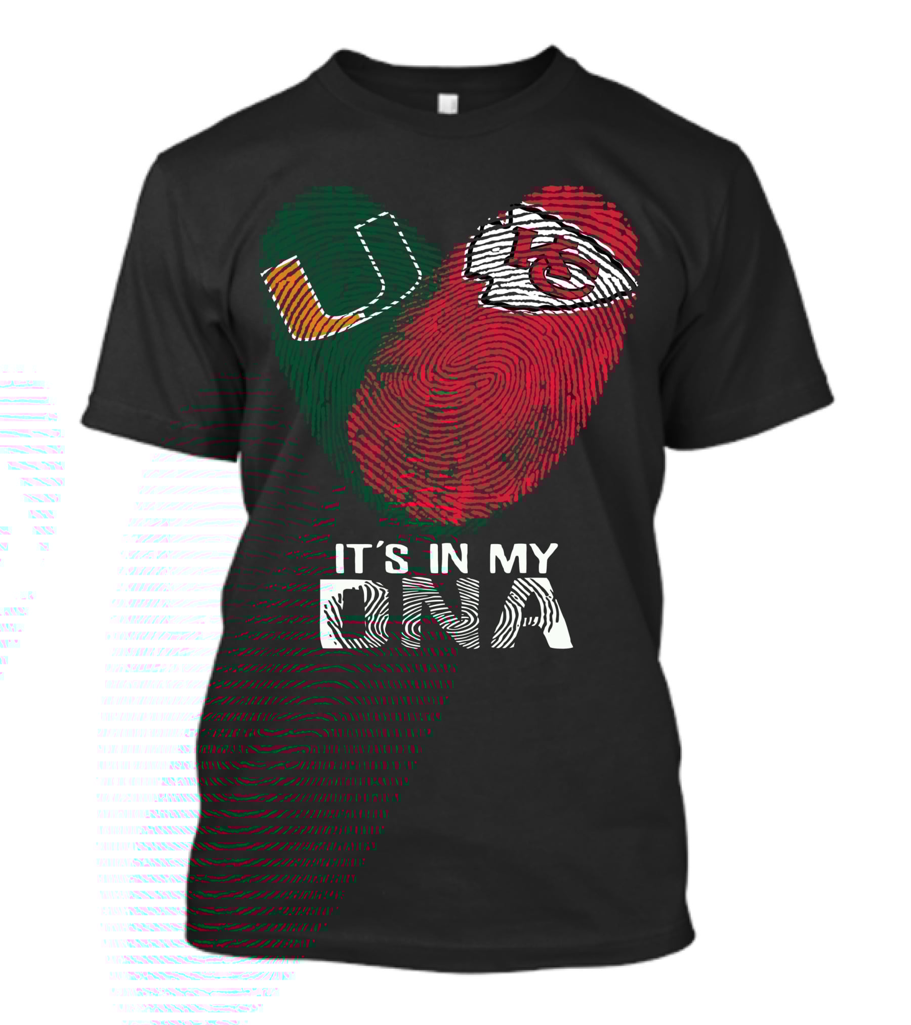 Miami Hurricanes Chiefs It's In My DNA Fingerprint T-Shirt