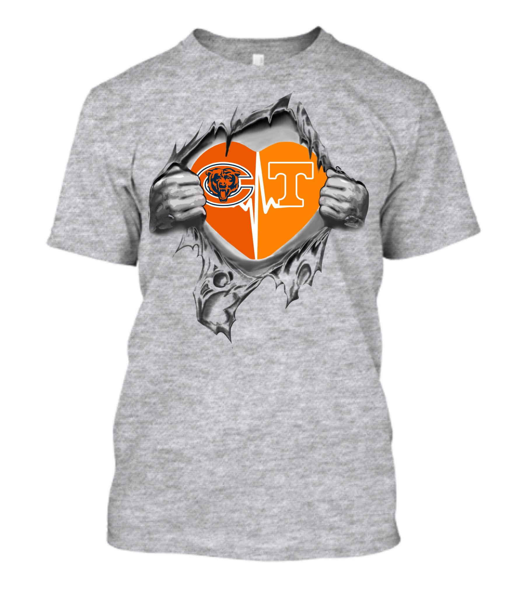 Chicago Bears Tennessee Volunteers Heartbeat Passion T-Shirt