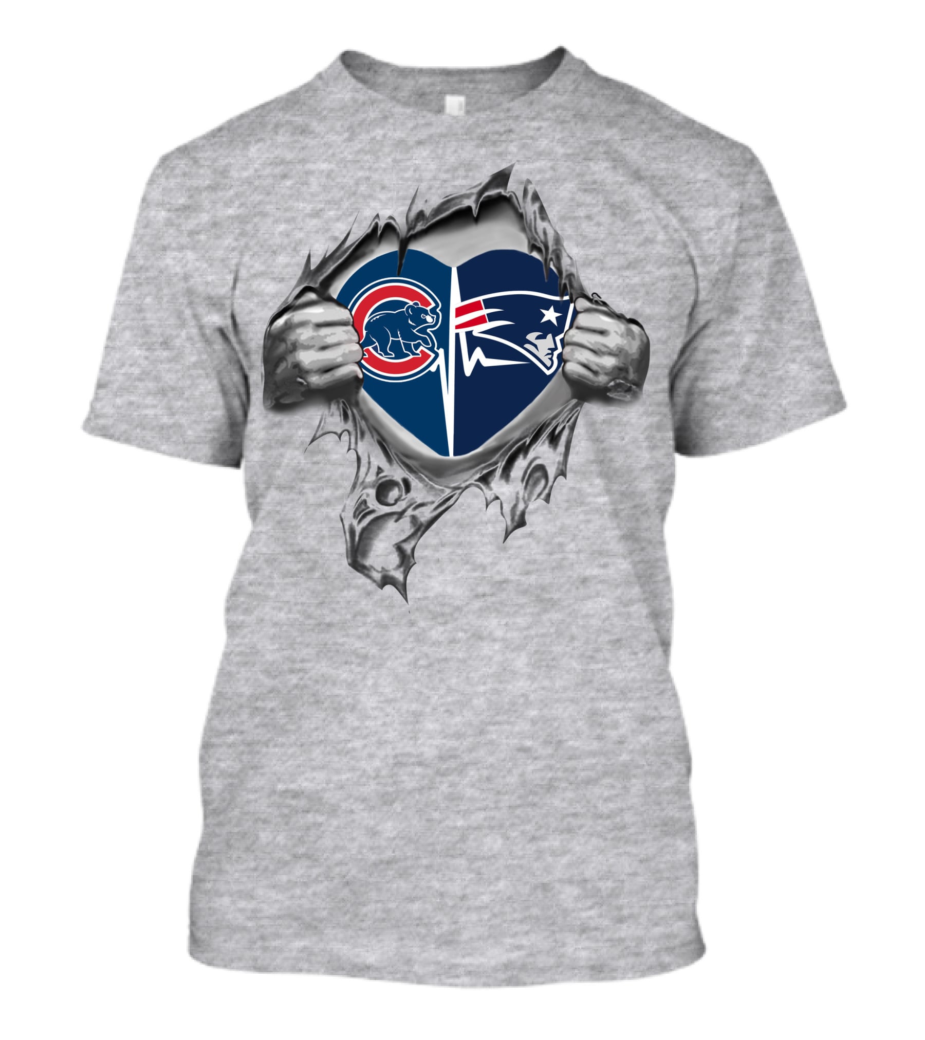 Cubs Patriots Heart Tear Revealed T-Shirt