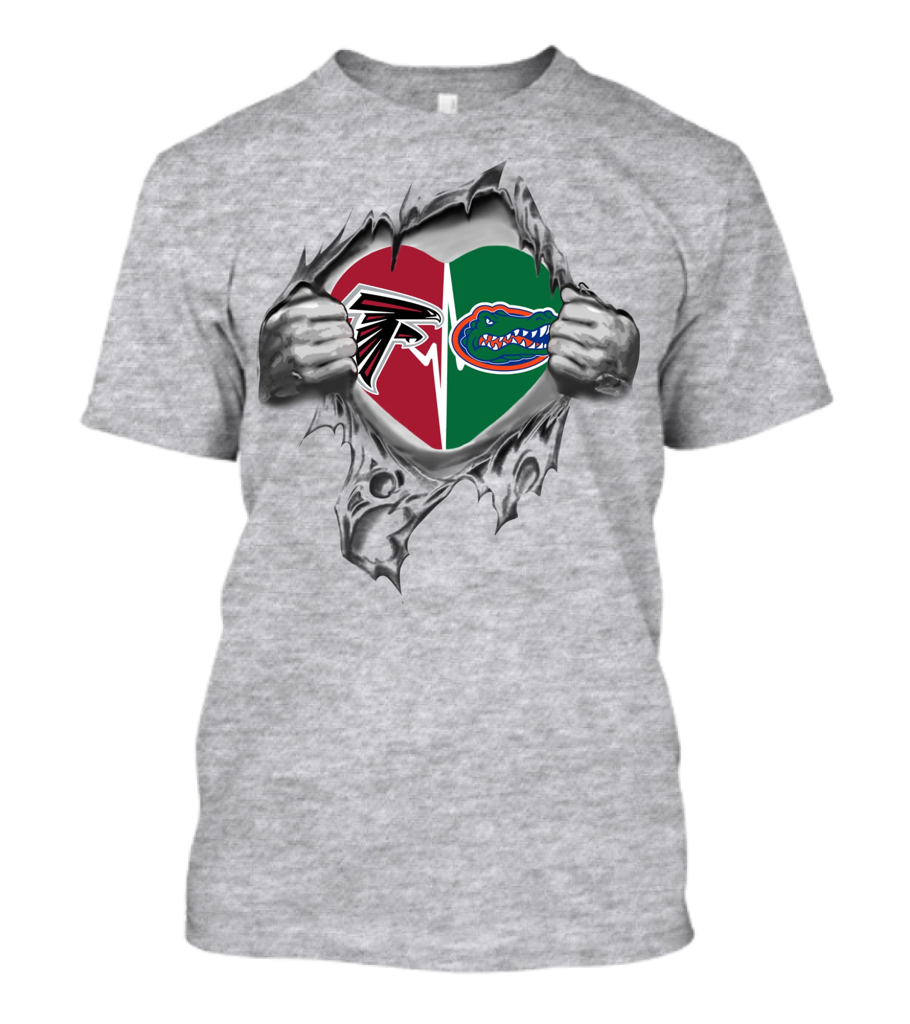 Atlanta Falcons Florida Gators Heart Logo Fusion T-Shirt
