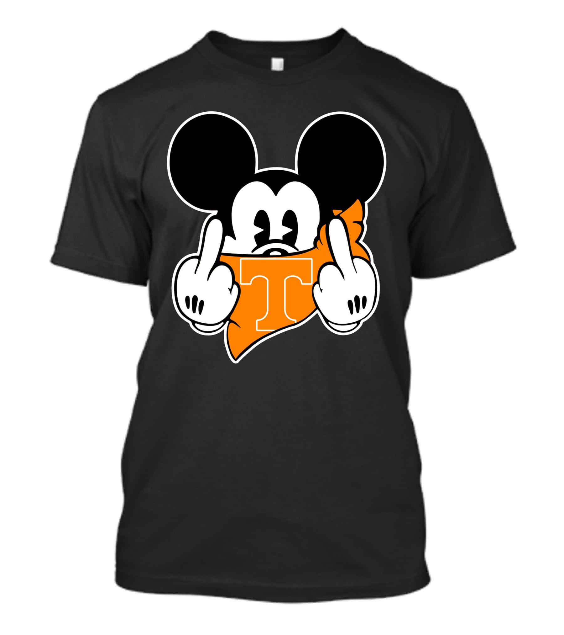 Tennessee Volunteers Mickey Mouse Middle Finger Gesture T-Shirt