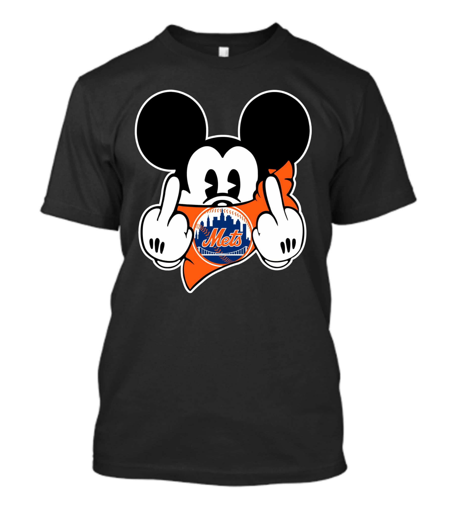 Mets Mickey Mouse Gesture Baseball Team T-Shirt