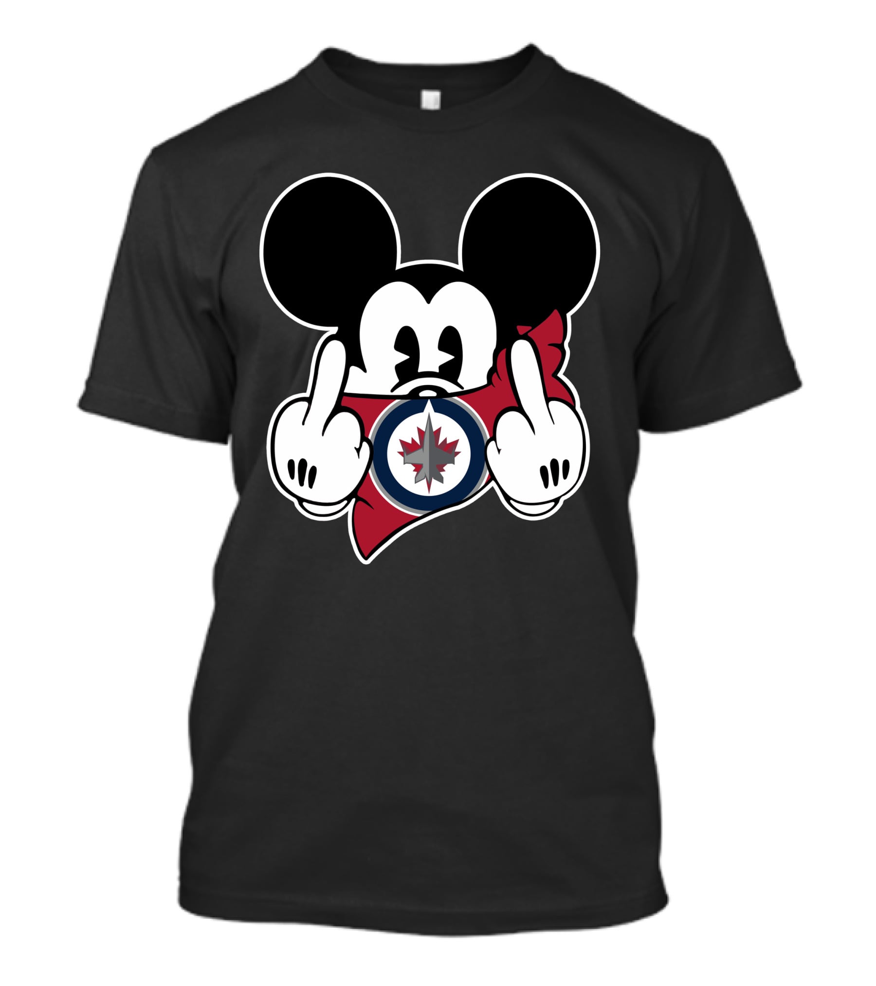 Mickey Mouse Jets Hockey Middle Finger T-Shirt