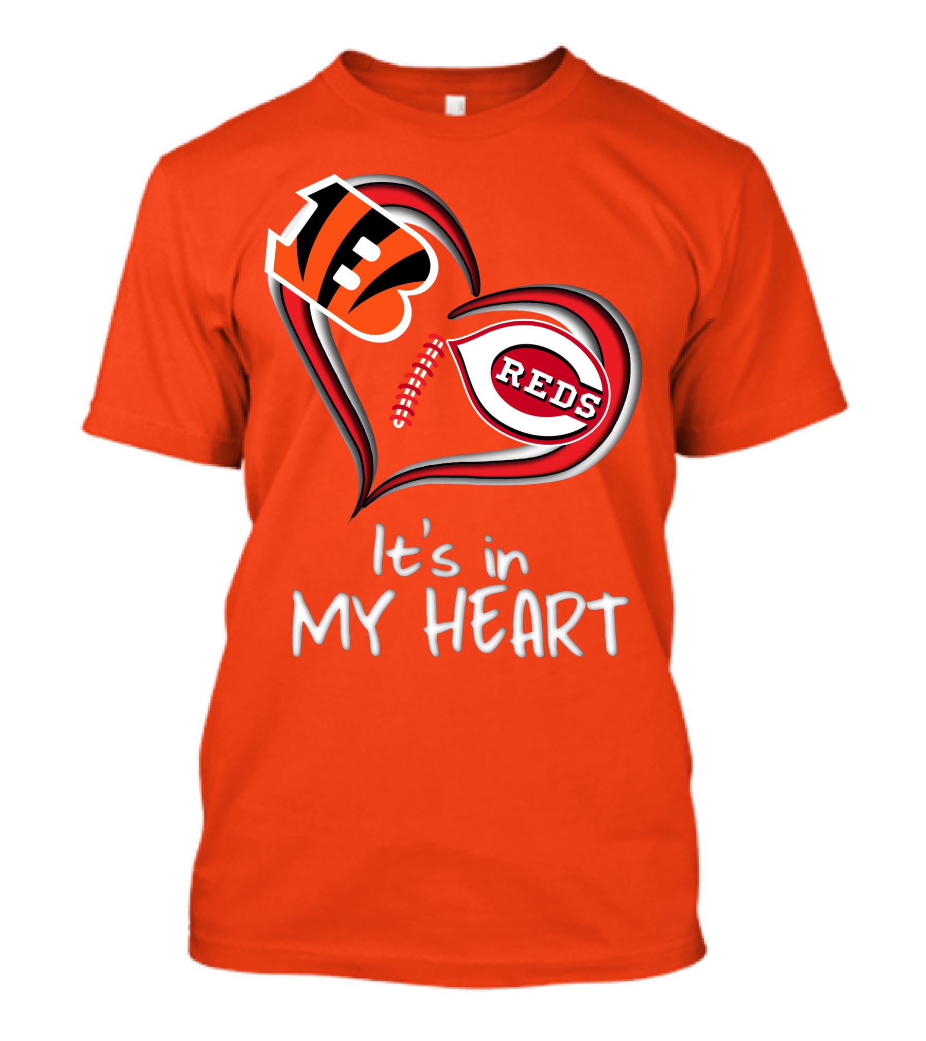 Bengals Reds It's In My Heart T-Shirt