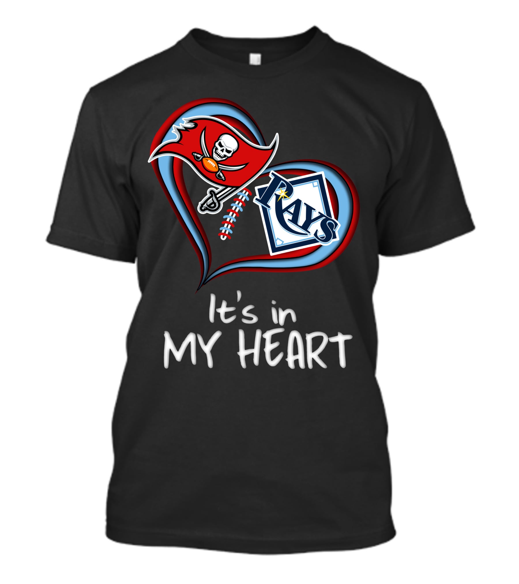 Tampa Bay Buccaneers And Rays It's In My Heart T-Shirt