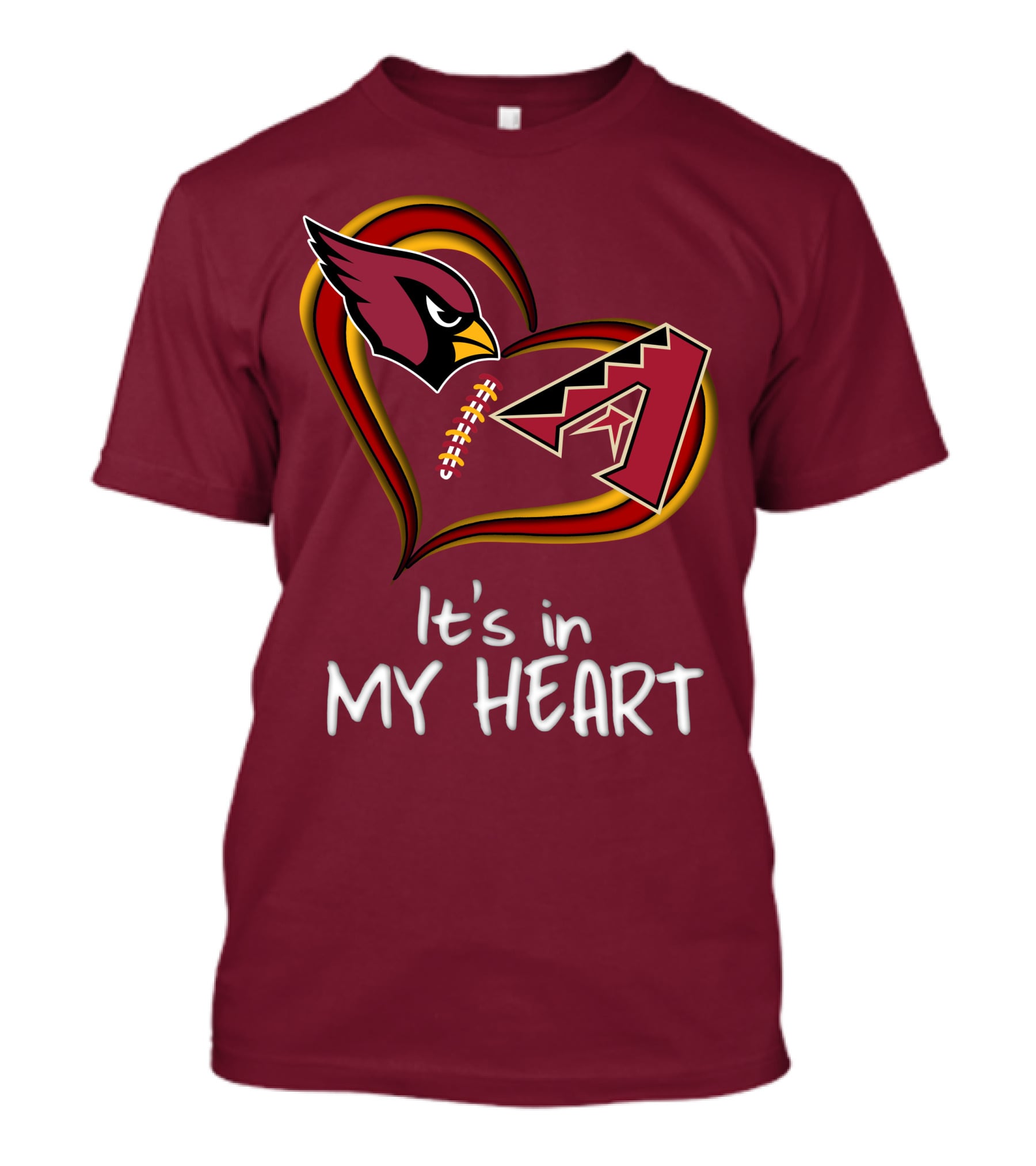 Arizona Cardinals And Arizona Diamondbacks It's In My Heart T-Shirt