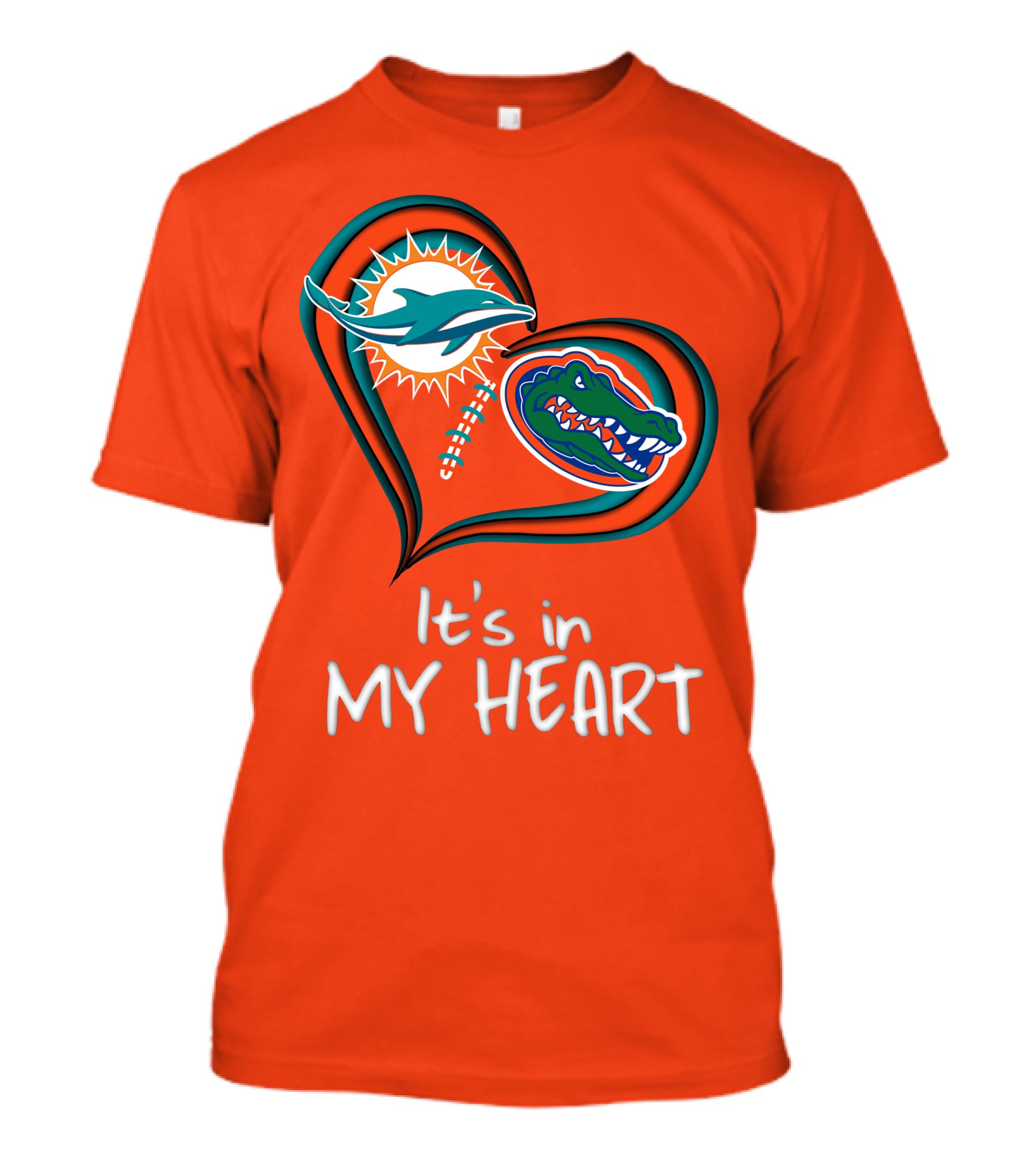 Miami Dolphins Florida Gators It's In My Heart T-Shirt